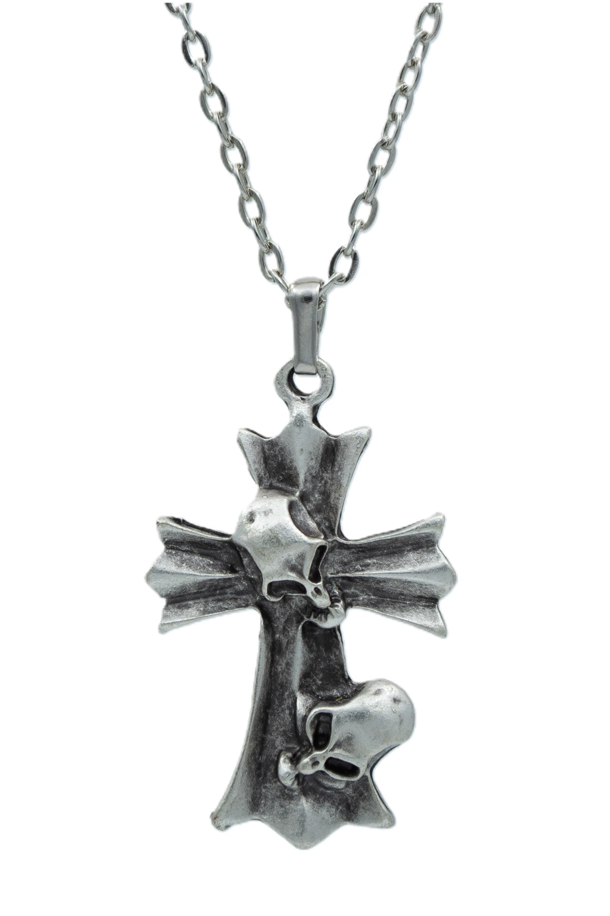 2'li Kuru Kafa Haç - Orak Azrail Erkek Kadın Kolye Seti