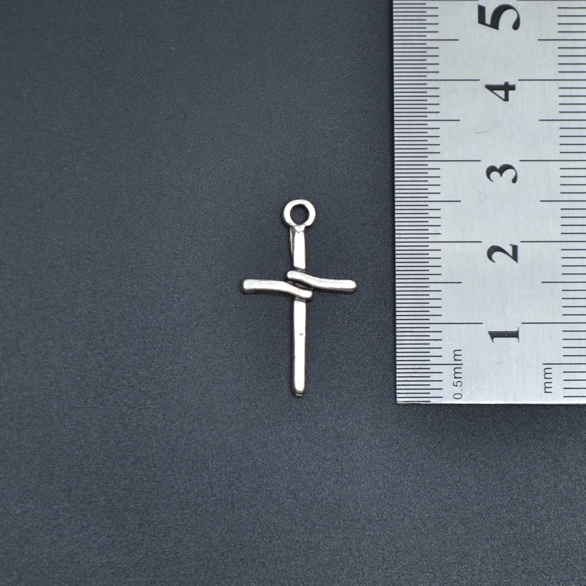 Minimal Haç Kolye Ucu - Gümüş ( Silver ) Renk