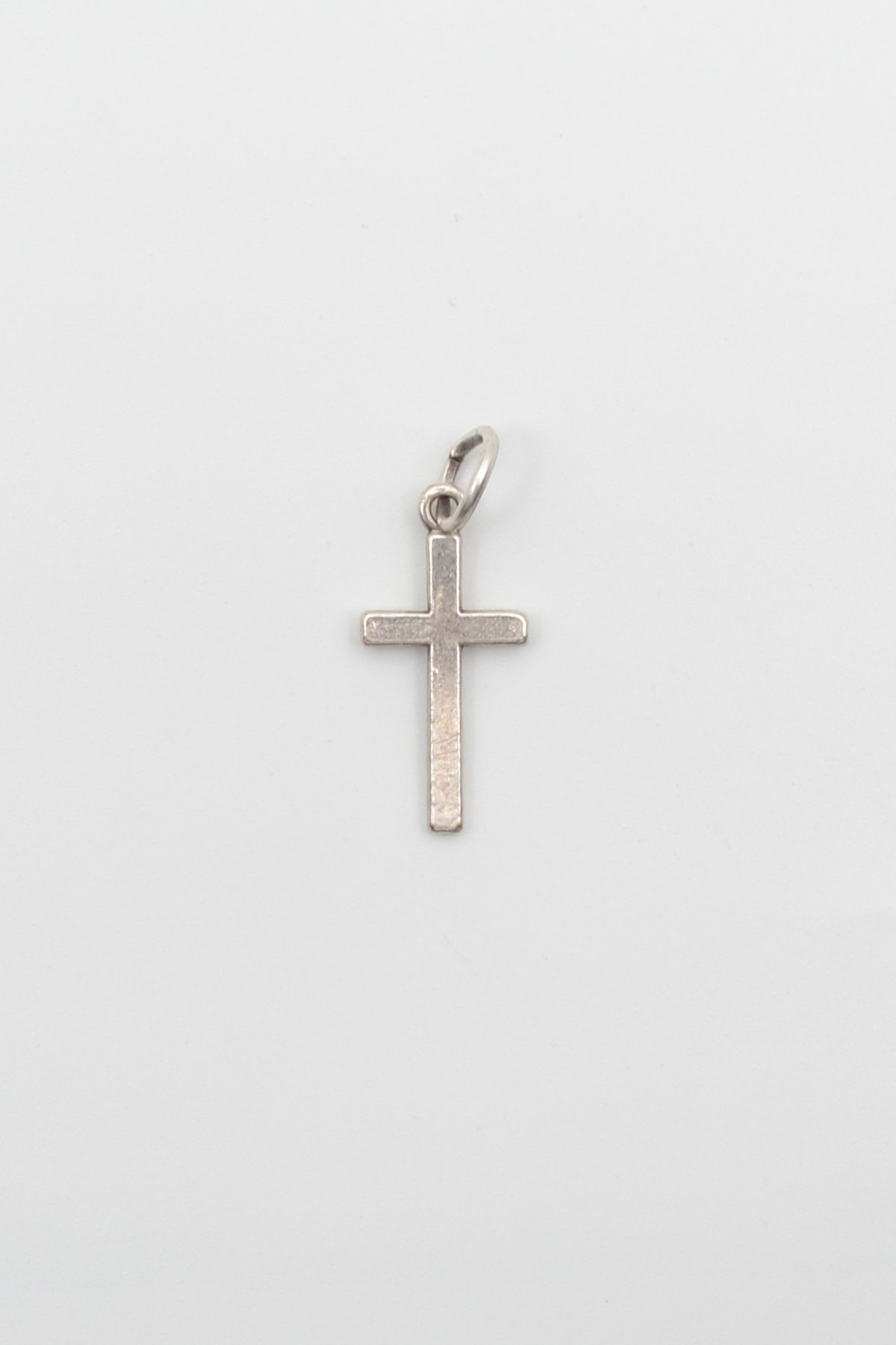 Minimalist Haç Kolye - Gümüş ( Silver ) Renk - 60 cm Örme Zincir Kolye