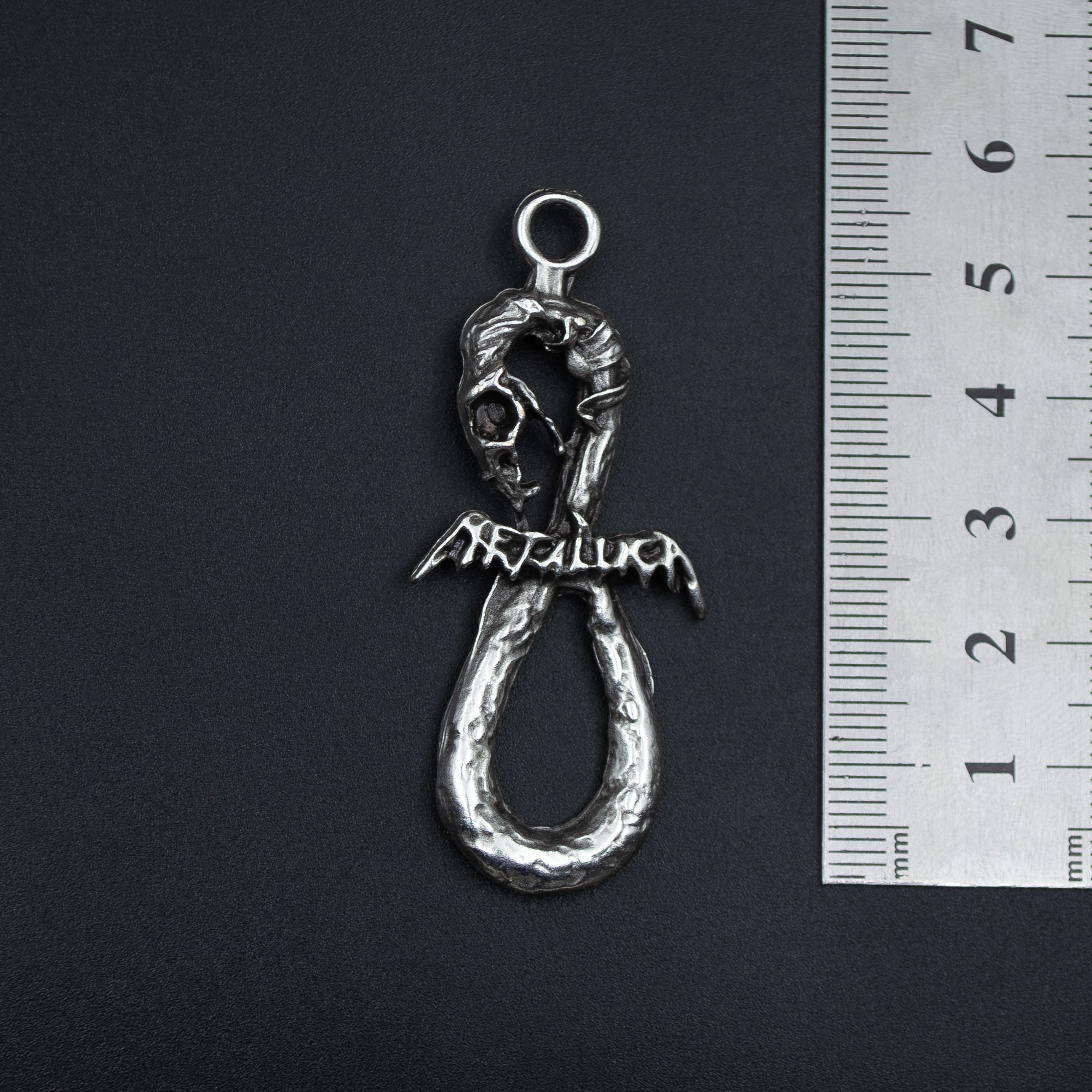 Metallica Kolye - Gümüş ( Silver ) Renk - 60 cm Düz Ezme Zincir Kolye