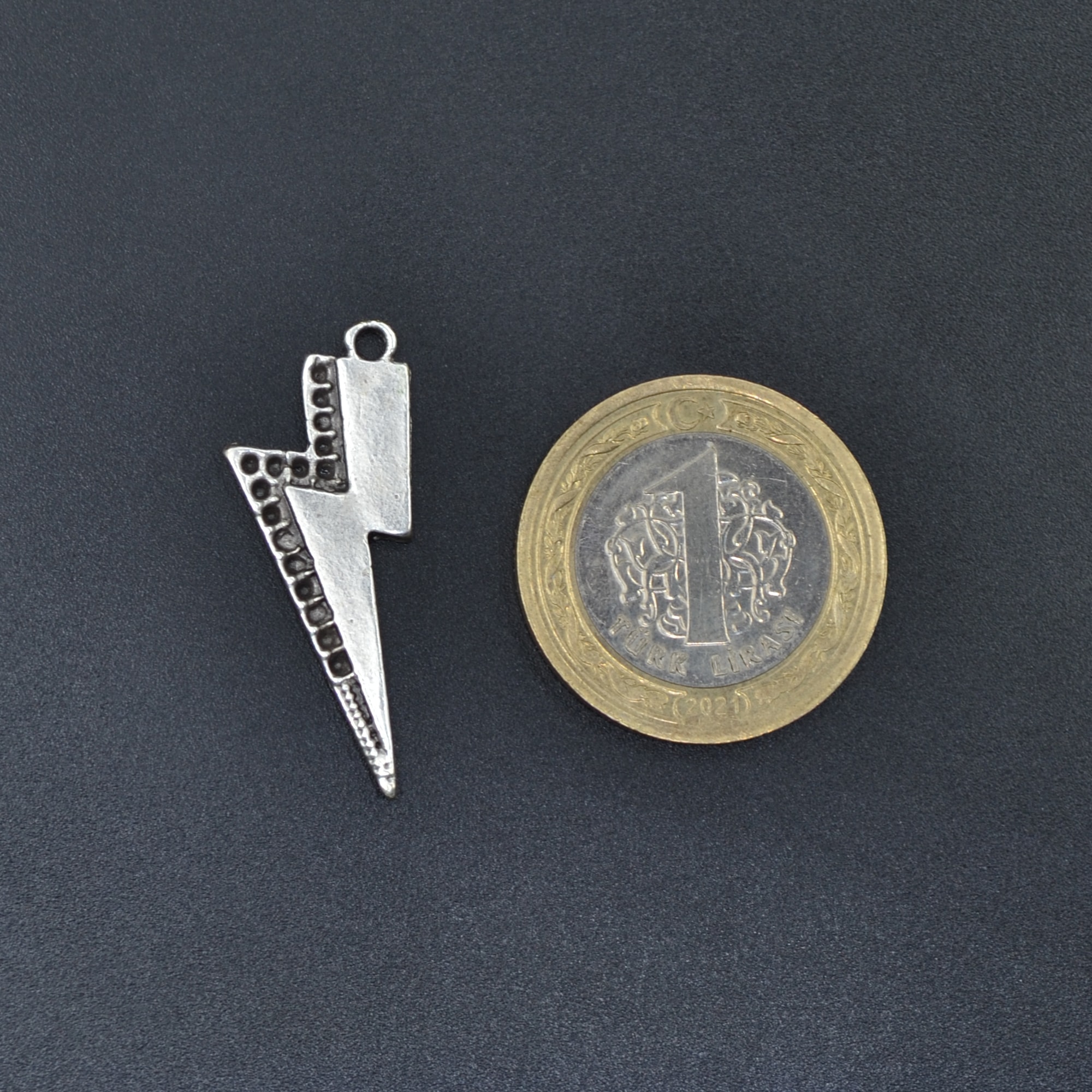 Şimşek - Flash Kolye Kolye - Gümüş ( Silver ) Renk - 60 cm Düz Ezme Zincir Kolye