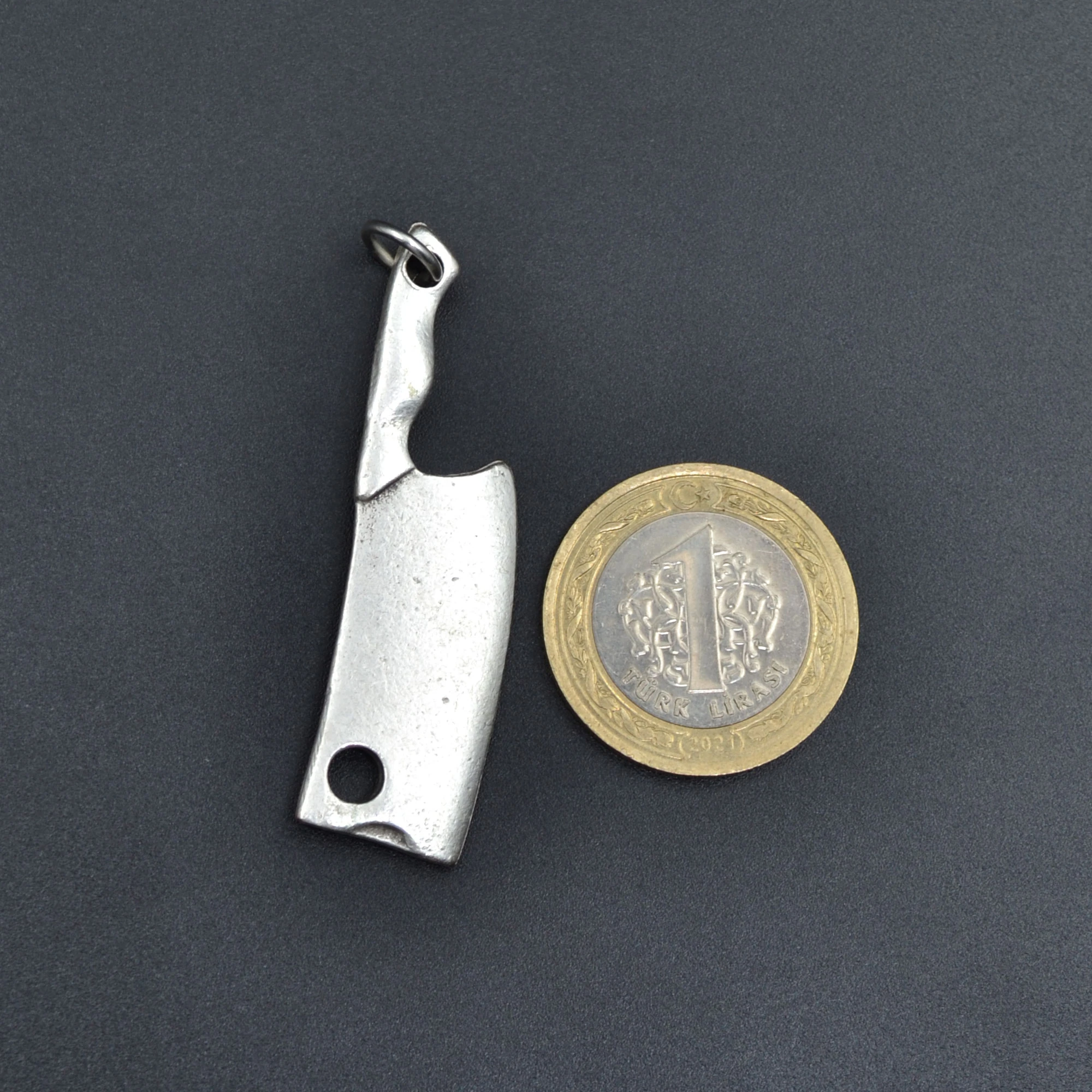 Gastronomi - Satır Kolye - Gümüş ( Silver ) Renk - 60 cm Örme Zincir Kolye