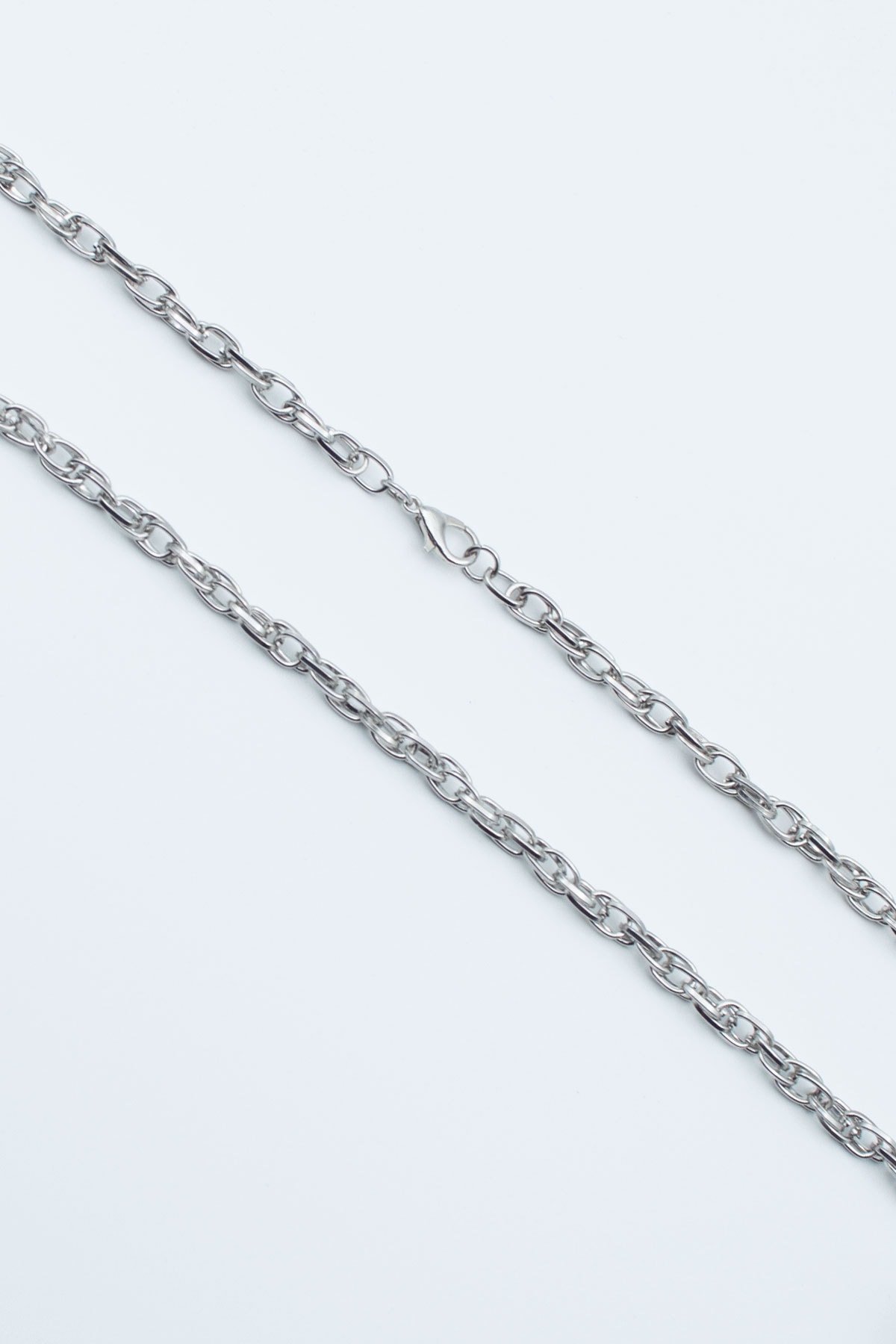 Karışık Geçme Zincir Kolye - Gümüş ( Silver ) Renk