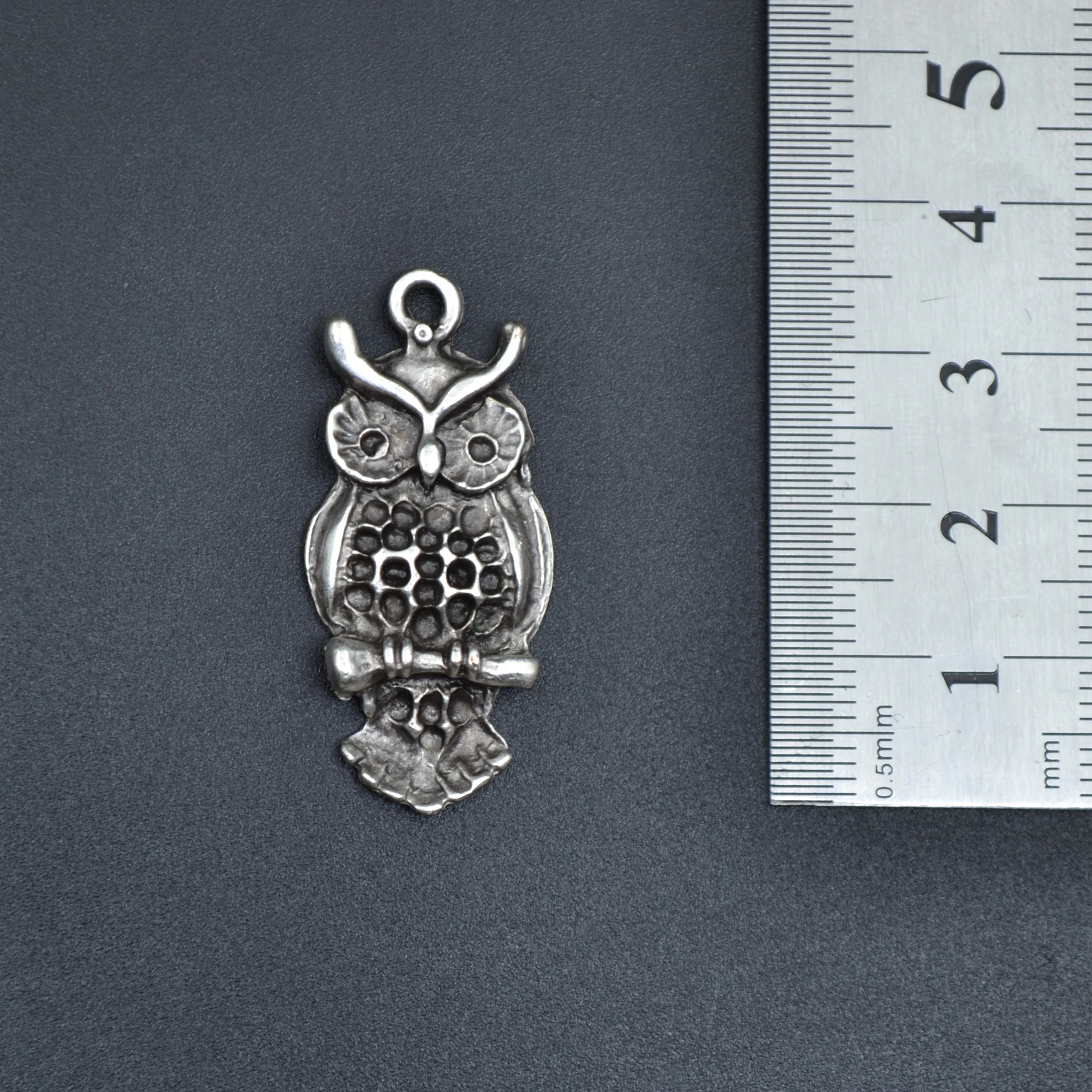 Minimal Baykuş Kolye Ucu - Gümüş ( Silver ) Renk