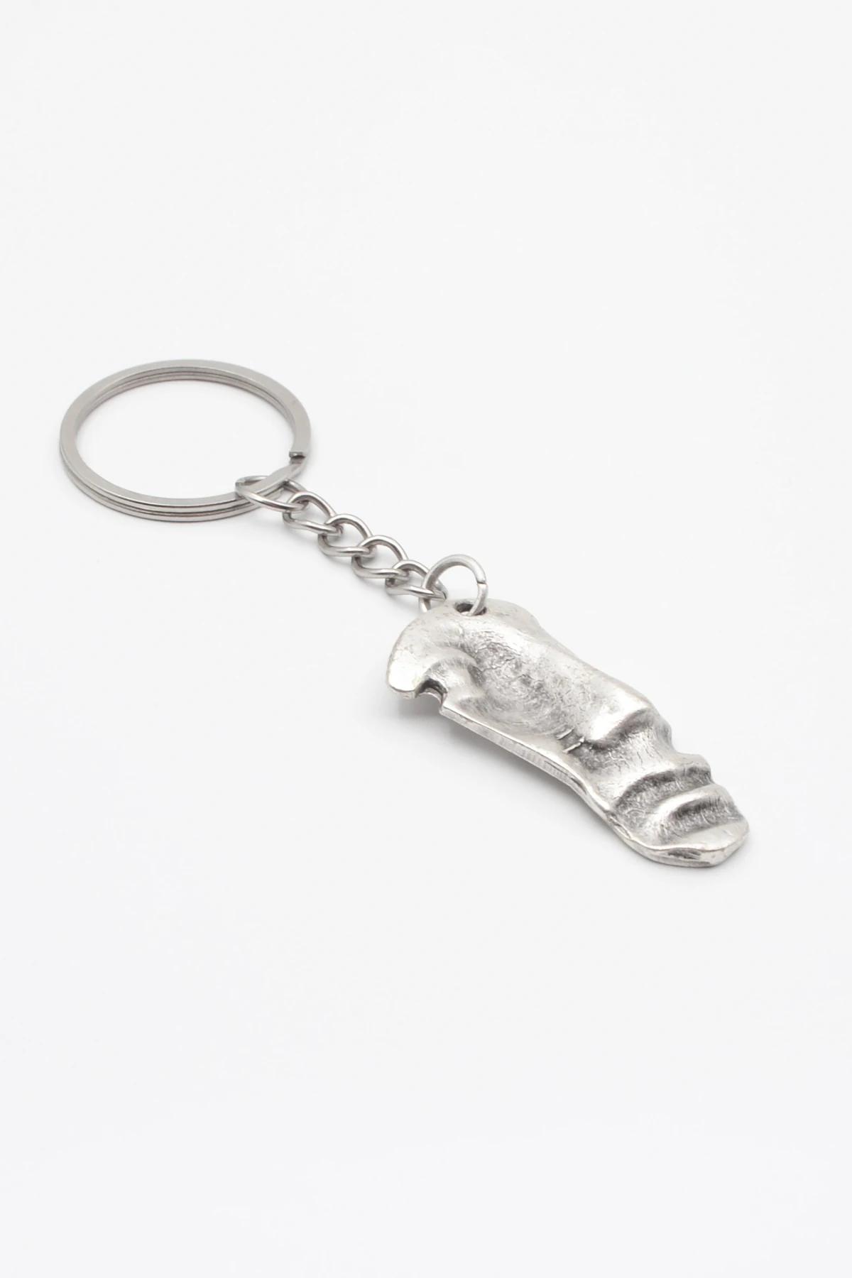 Sanatsal Yüz Anahtarlık - Antik Gümüş Kaplama - Kadın Erkek