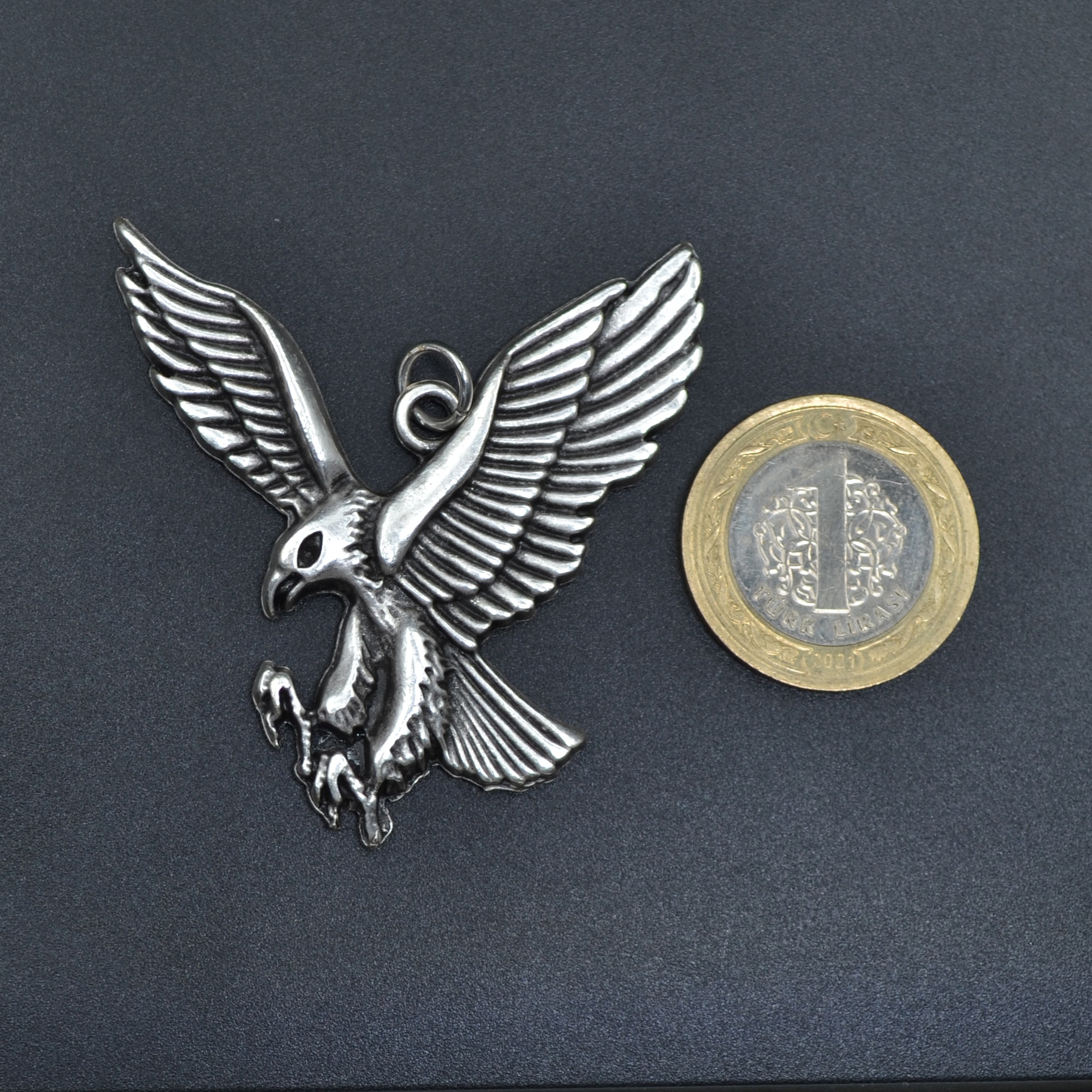 Kartal Kolye Ucu - Gümüş ( Silver ) Renk