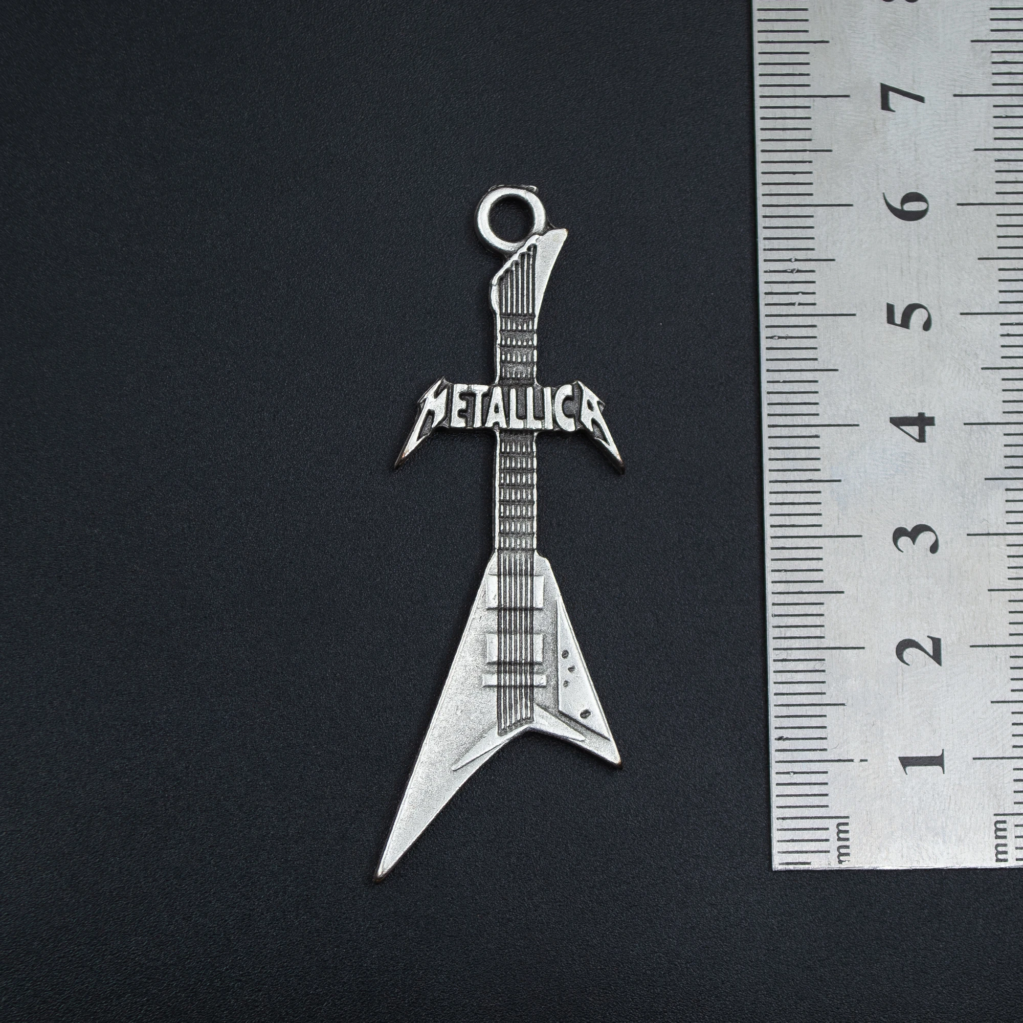 Metallica Elektro Gitar Kolye Ucu - Gümüş ( Silver ) Renk