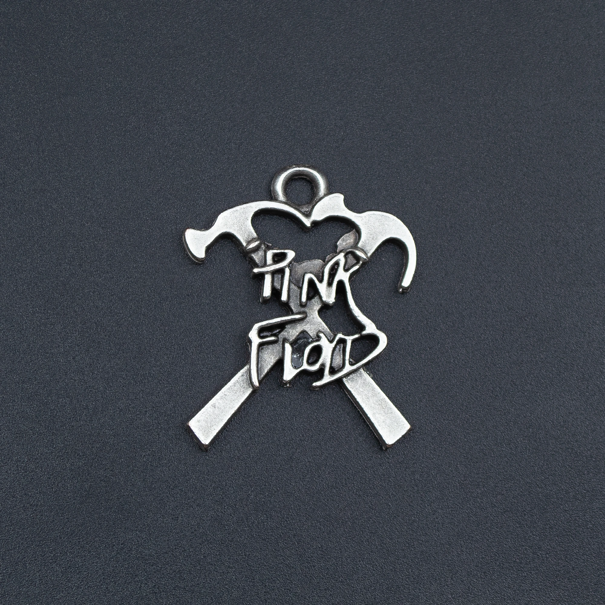Pink Floyd Kolye - Gümüş ( Silver ) Renk - 60 cm Düz Ezme Zincir Kolye