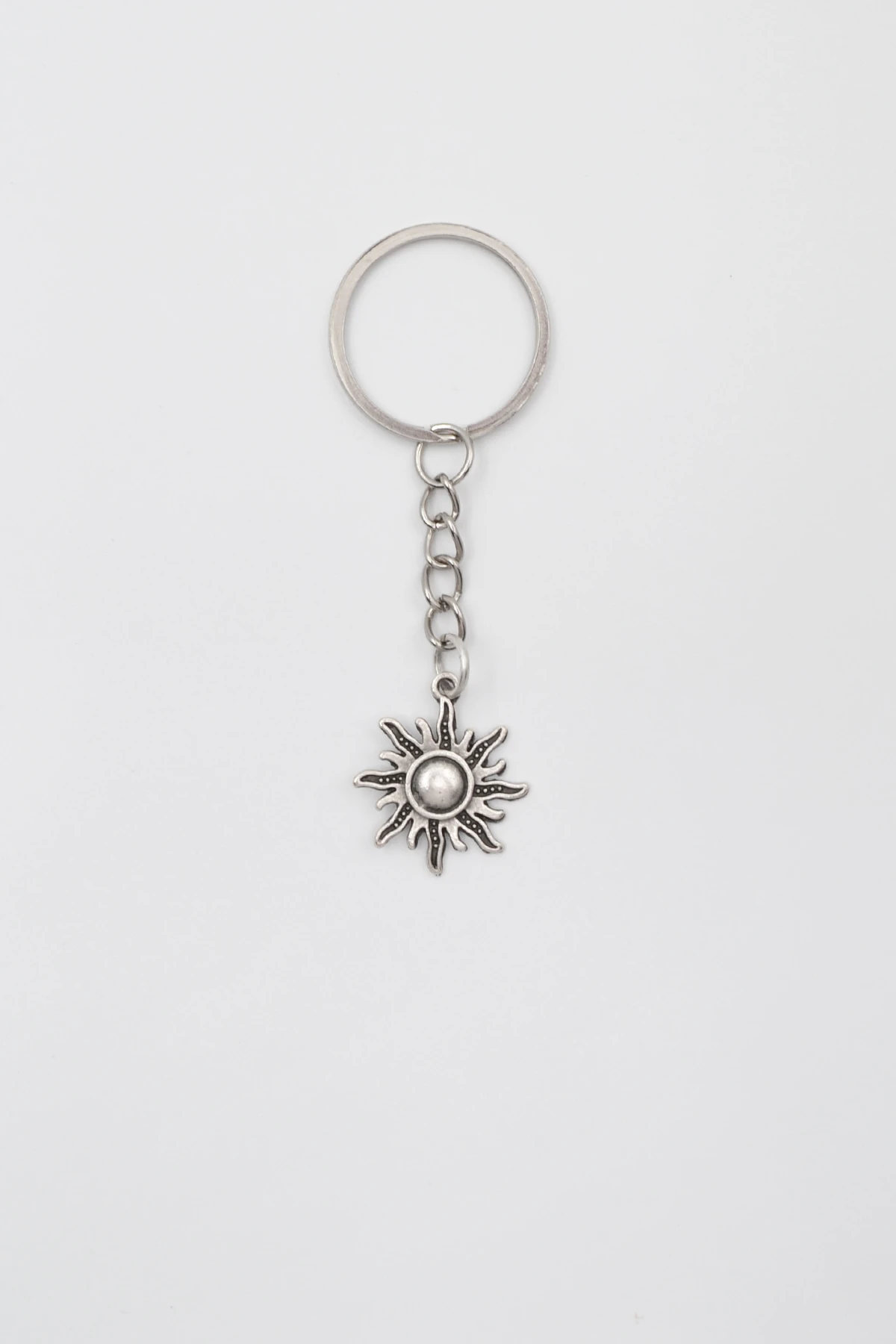 Güneş Işığı Anahtarlık - Antik Gümüş Kaplama - Kadın Erkek