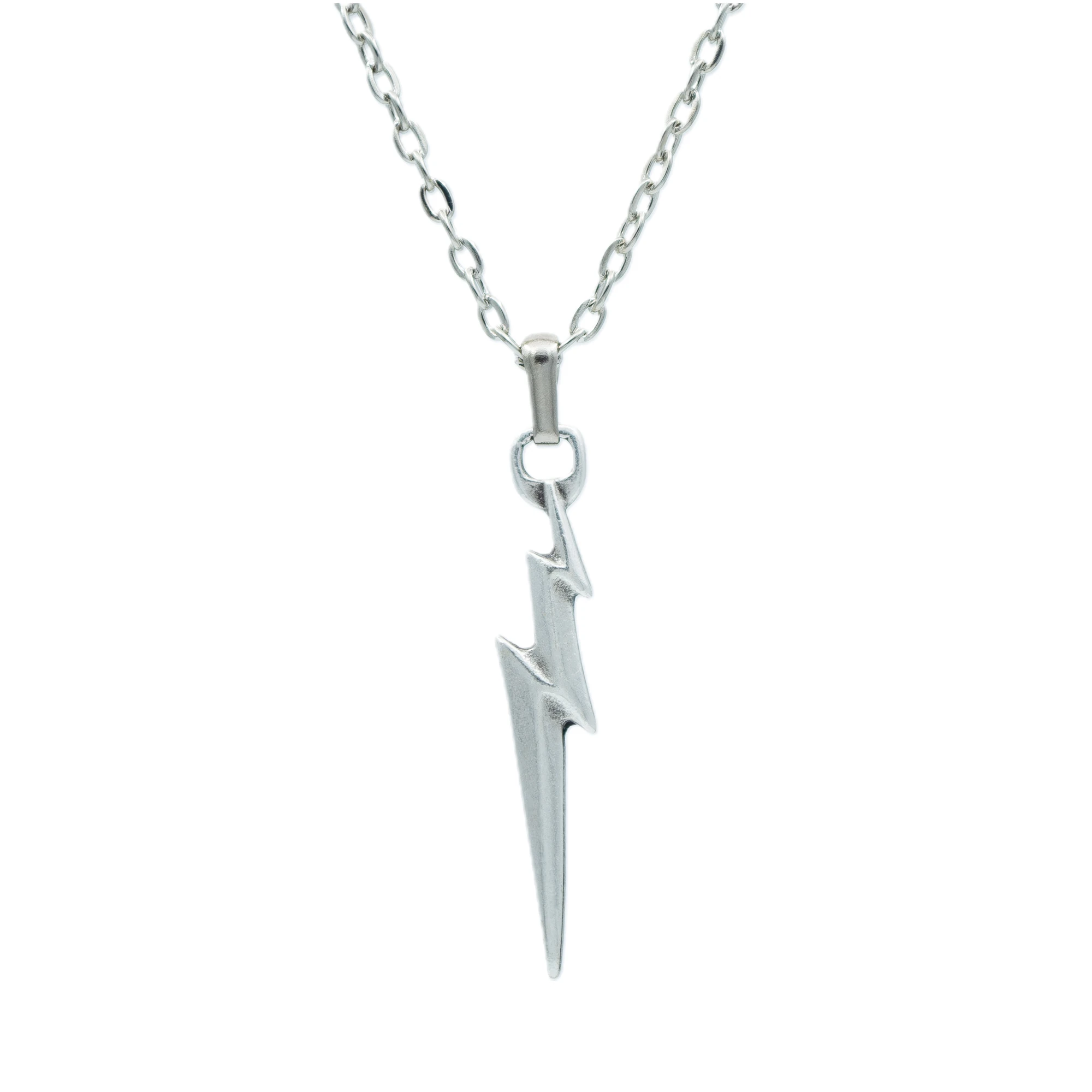 Şimşek Flash Kolye - Gümüş ( Silver ) Renk - 60 cm Düz Ezme Zincir Kolye