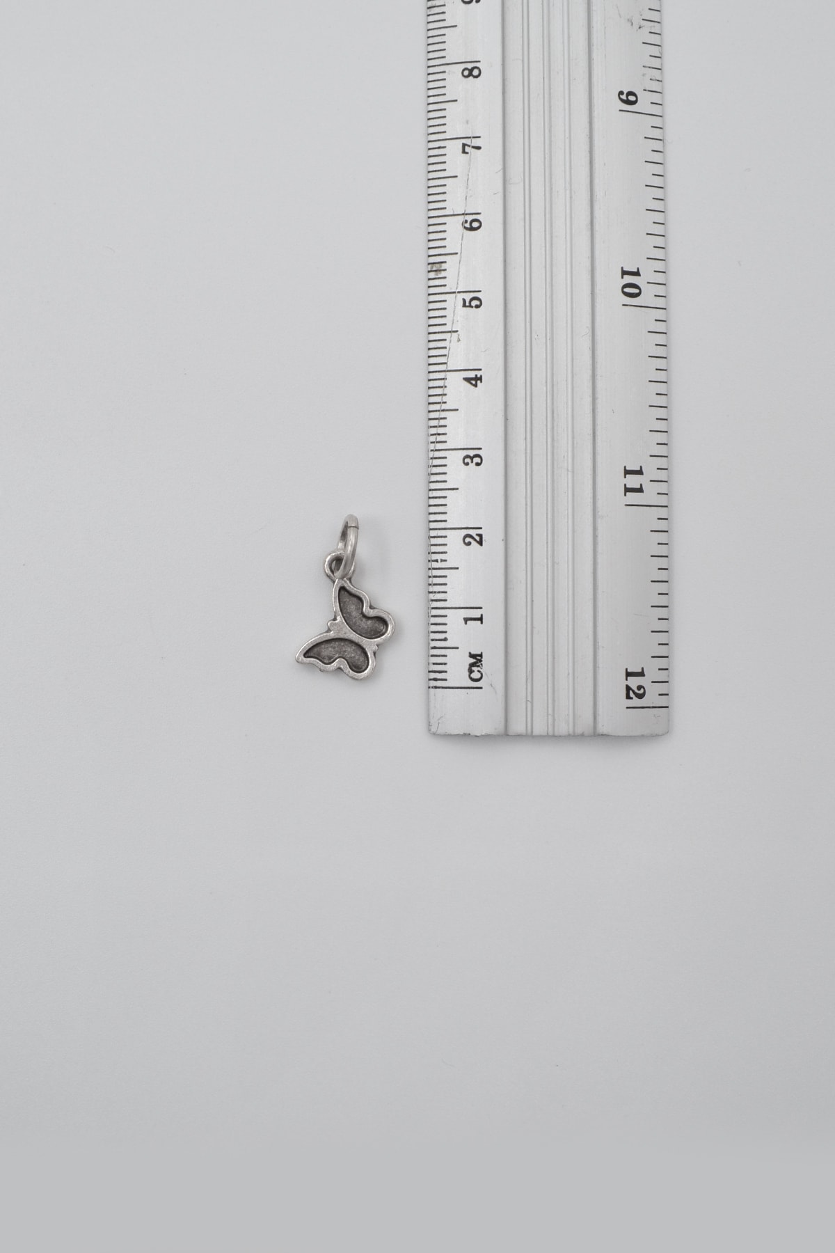 Minimalist Kelebek Düz Ezme Zincir Kolye - Antik Gümüş Kaplama - Kadın Erkek - 60 cm