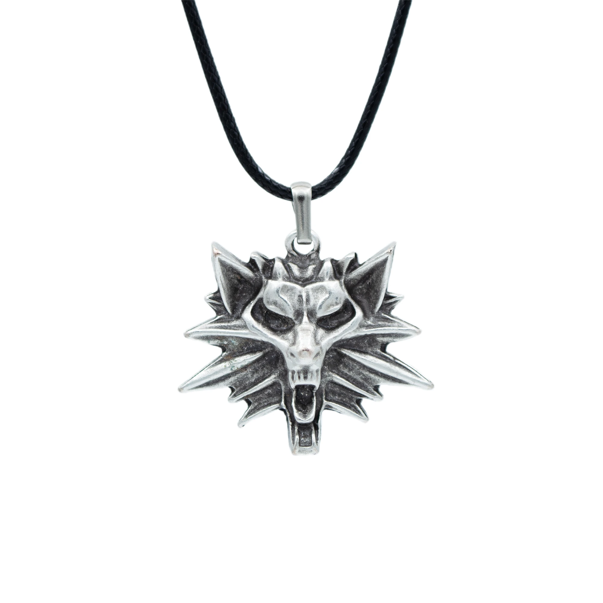 The Witcher 3 Boyutlu Kolye - Gümüş ( Silver ) Renk - 60 cm Deri İp Kolye