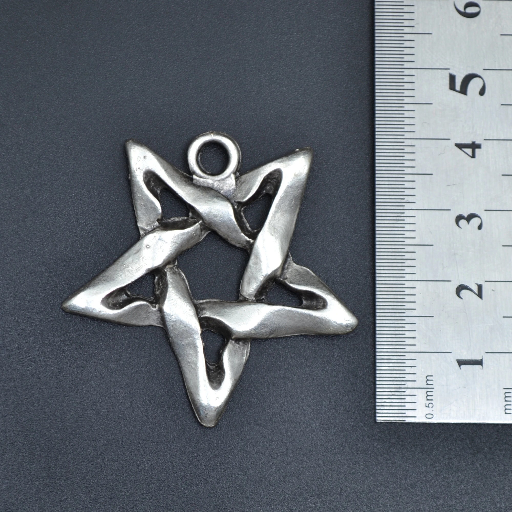 Pentagram Yıldızı Kolye Ucu - Gümüş ( Silver ) Renk