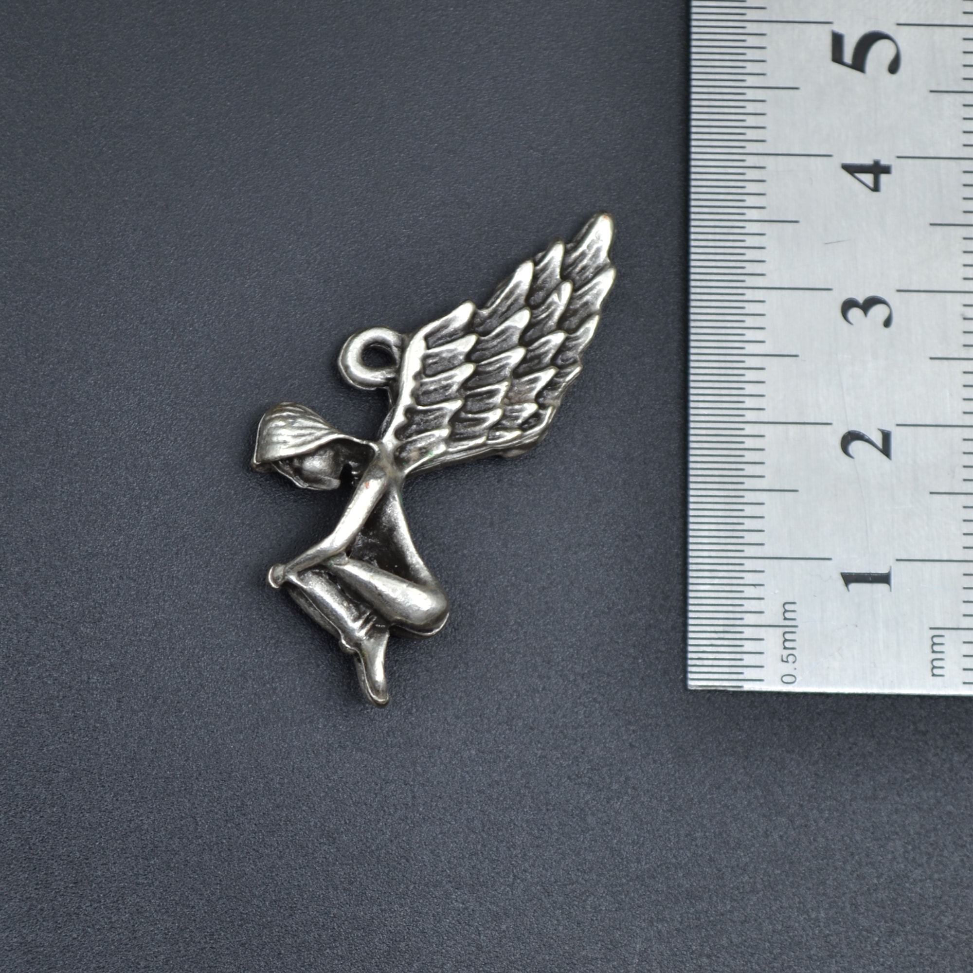 Kanatlı Melek - Peri Kolye Ucu - Gümüş ( Silver ) Renk