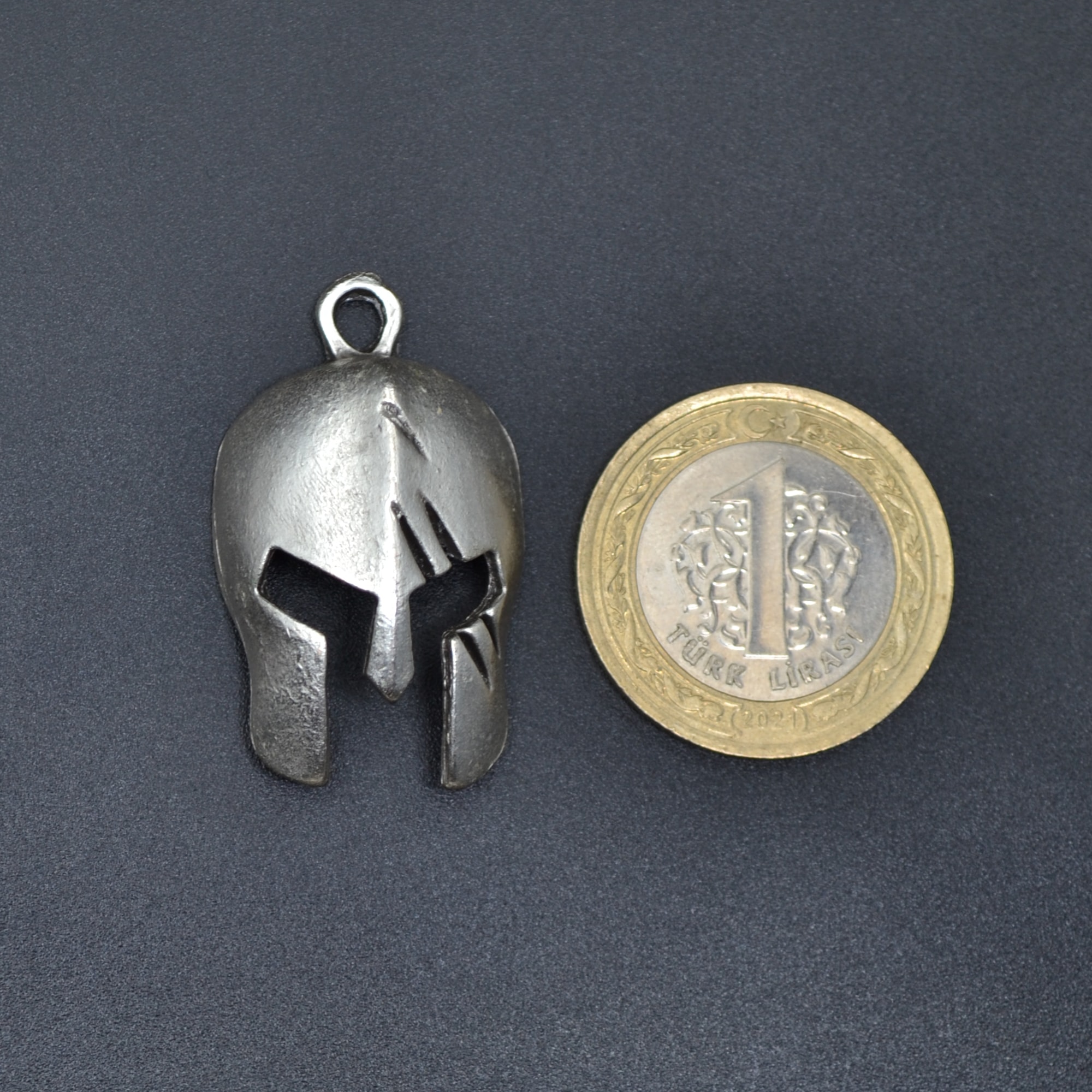 Gladyatör - Miğfer Kolye Ucu - Gümüş ( Silver ) Renk