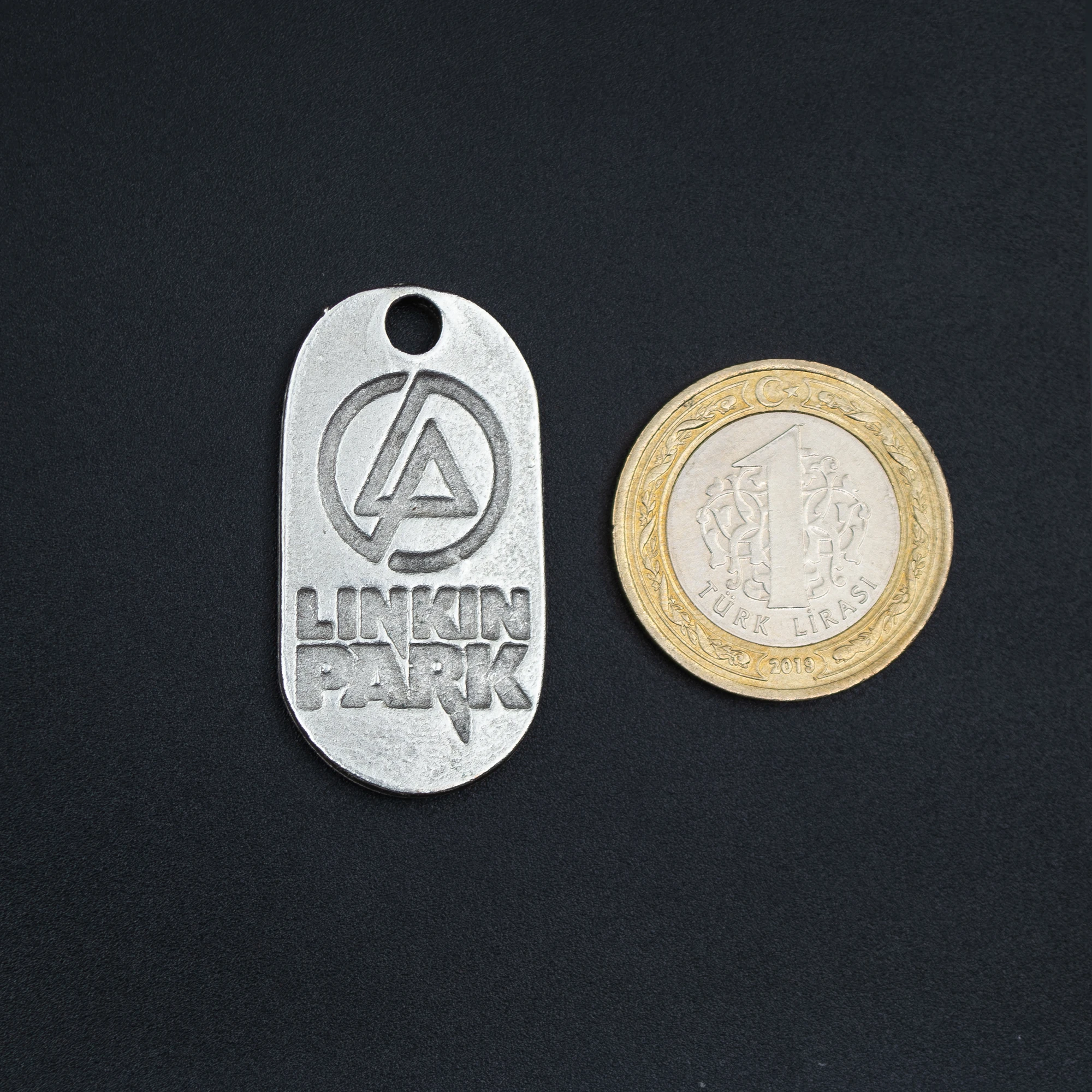 Linkin Park Kolye - Gümüş ( Silver ) Renk - 60 cm Deri İp Kolye