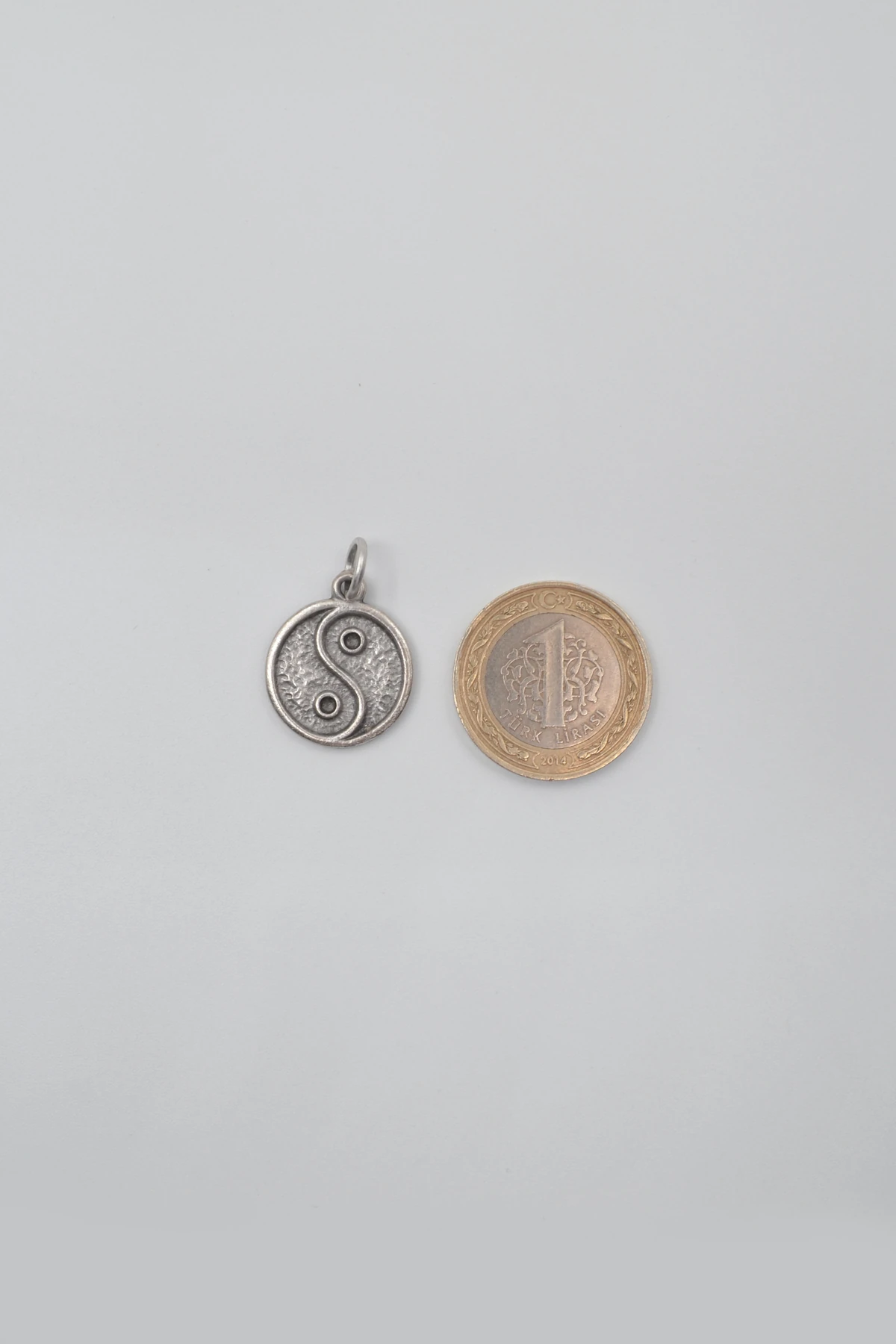Denge - Yin Yang Kolye Ucu - Gümüş ( Silver ) Renk