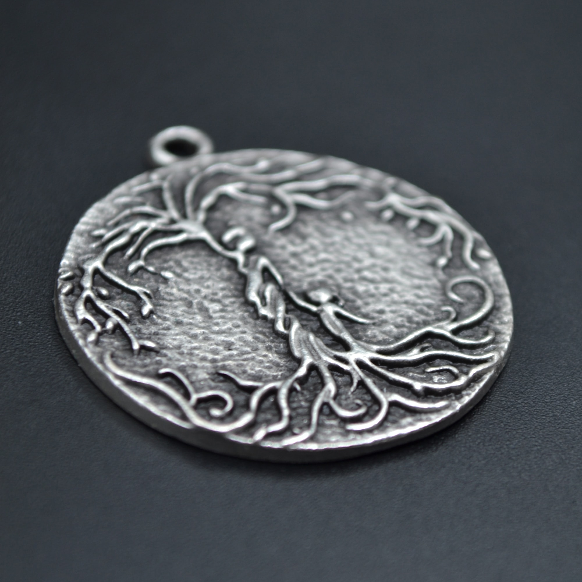 Hayat Ağacı - Anne Çocuk Kolye Ucu - Gümüş ( Silver ) Renk