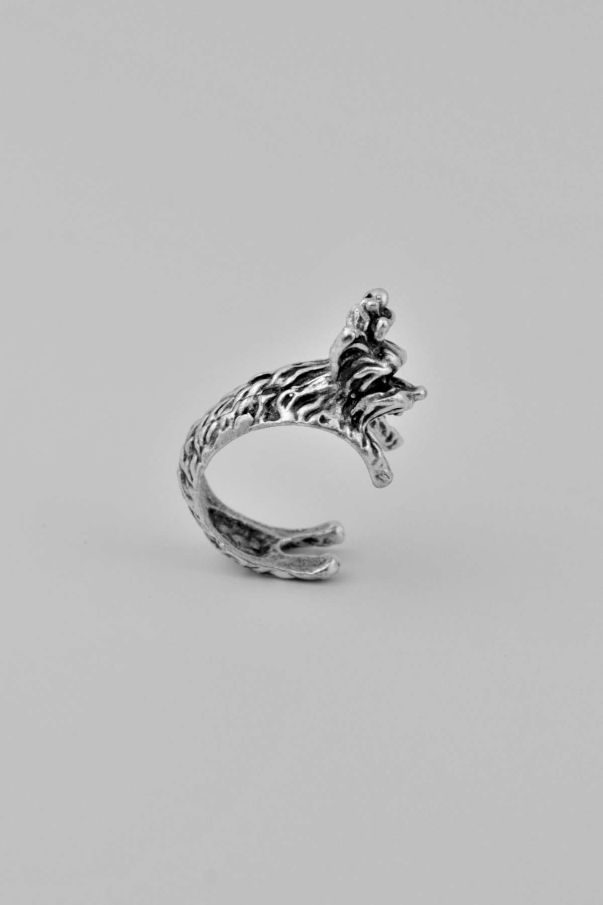 Terrier Köpek Gümüş Kaplama Ayarlamalı Kadın Erkek Yüzük