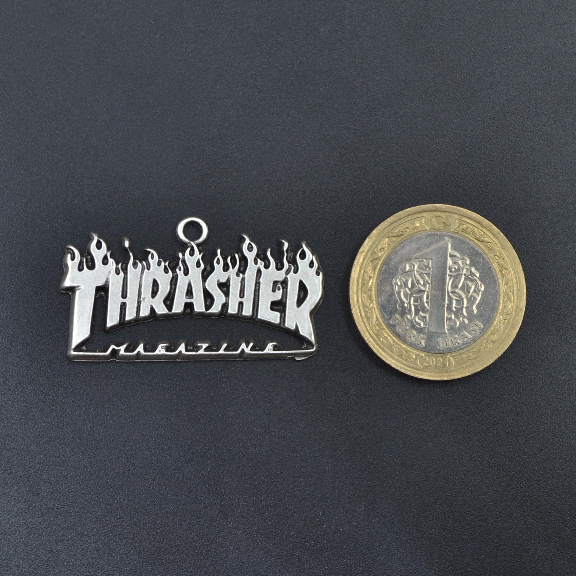 Thrasher Kolye Ucu - Gümüş ( Silver ) Renk