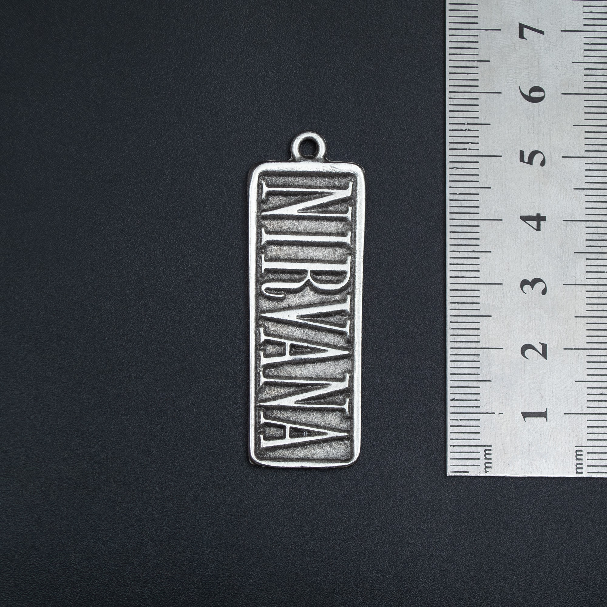 Nirvana Kolye - Gümüş ( Silver ) Renk - 60 cm Deri İp Kolye