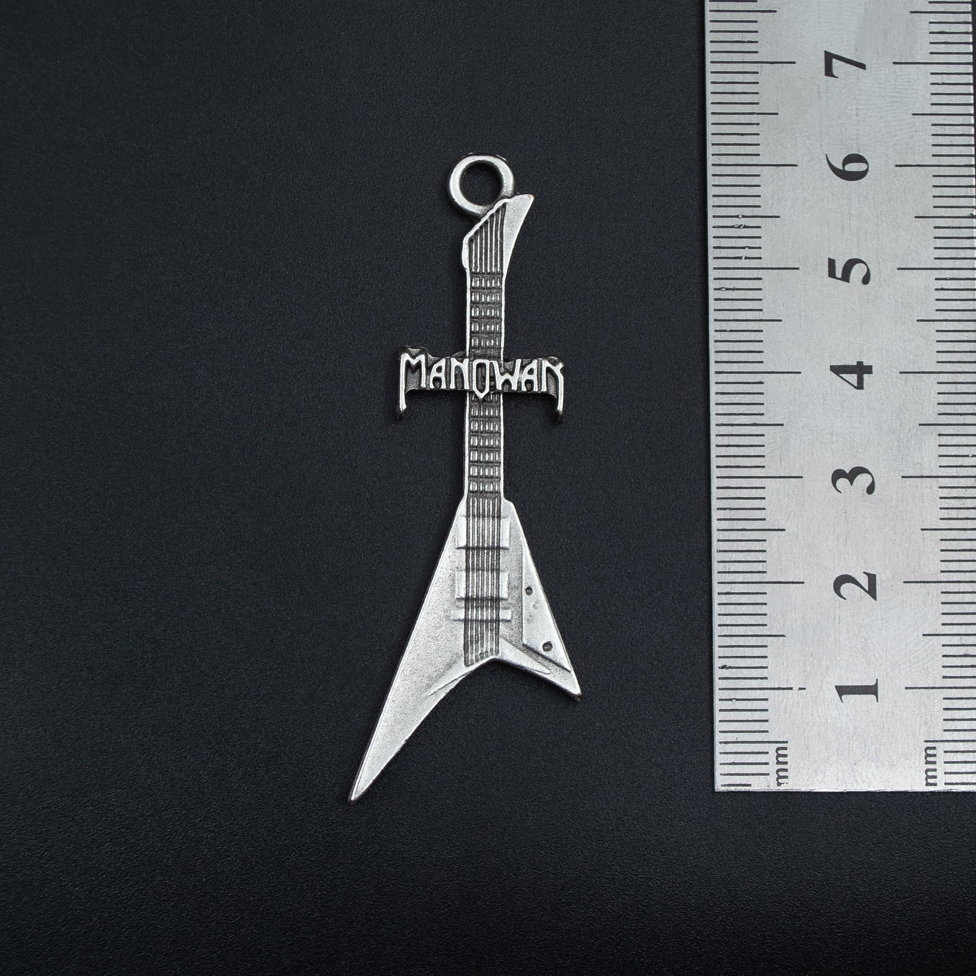 Manowar Elektro Gitar Kolye Ucu - Gümüş ( Silver ) Renk