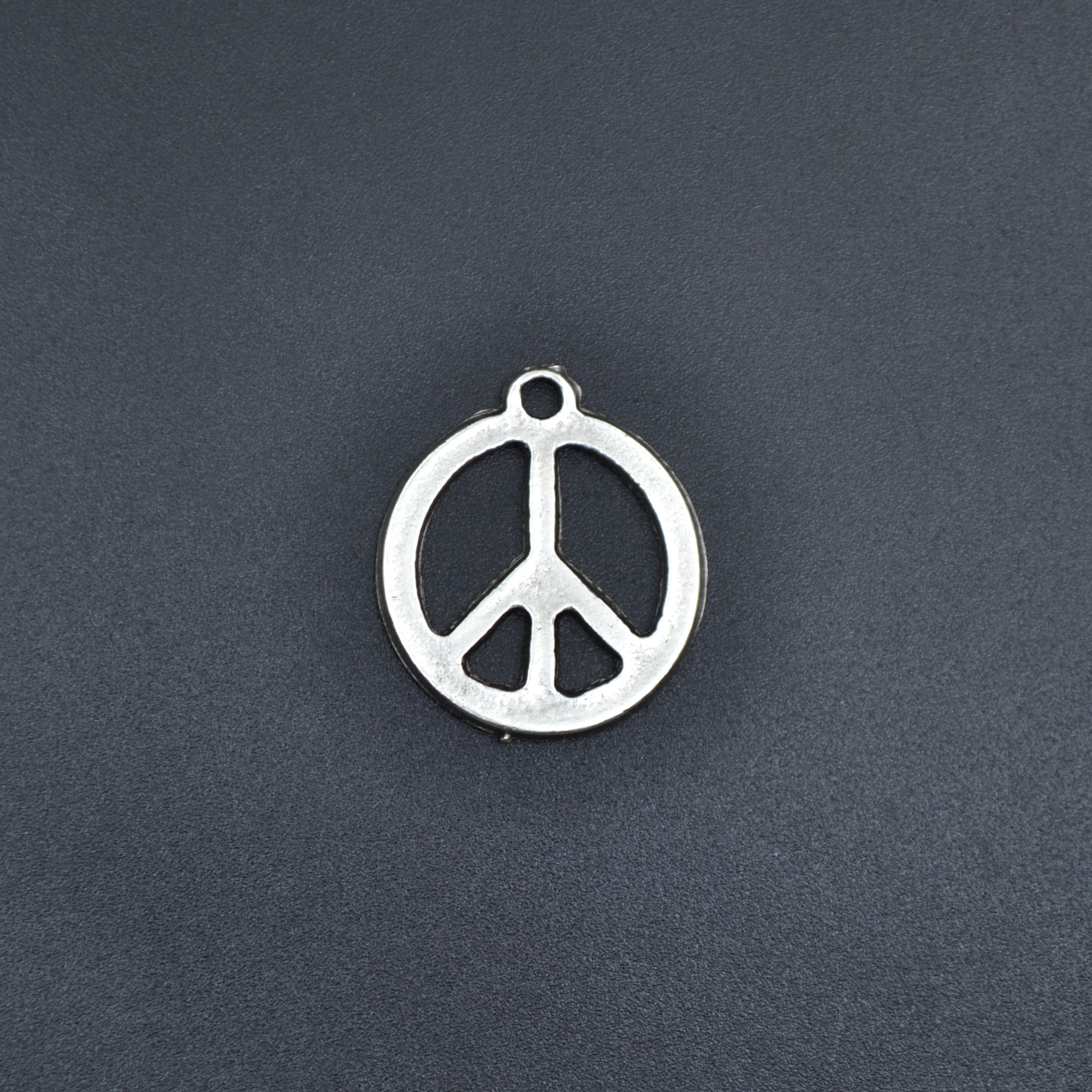 Minimal Peace Barış Sembolü Kolye - Gümüş ( Silver ) Renk - 60 cm Düz Ezme Zincir Kolye