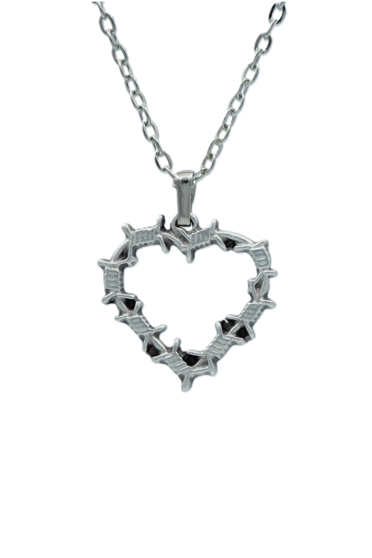 2'li Dikenli Kalp - Sevgili Söz Erkek Kadın Kolye Seti