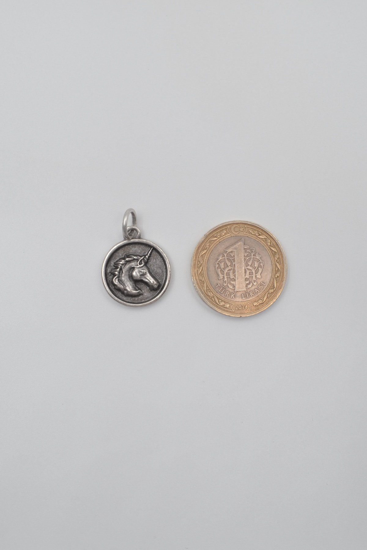 Unicorn - Tekboynuz Kolye Ucu - Gümüş ( Silver ) Renk