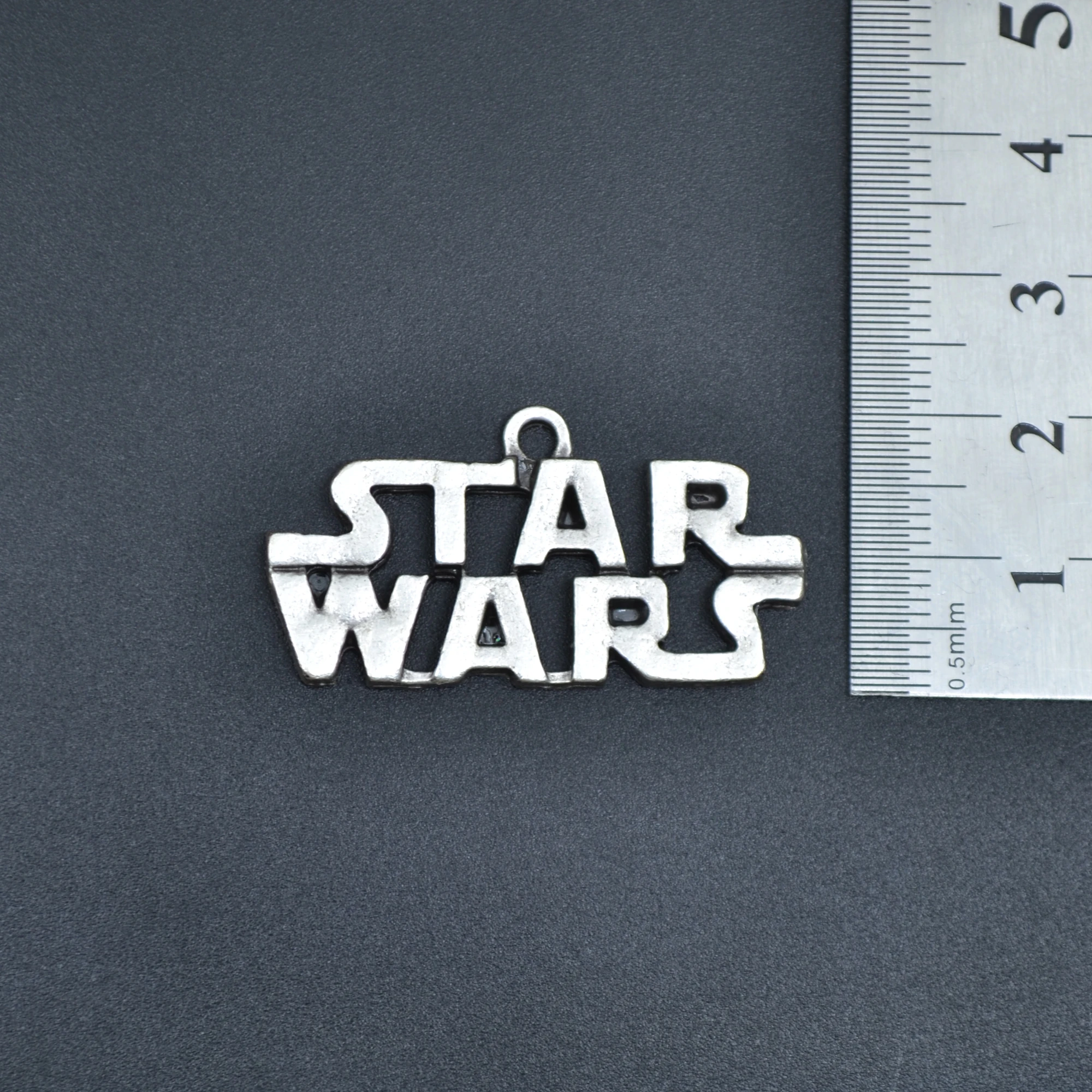 Star Wars Yazılı Kolye - Gümüş ( Silver ) Renk - 60 cm Deri İp Kolye