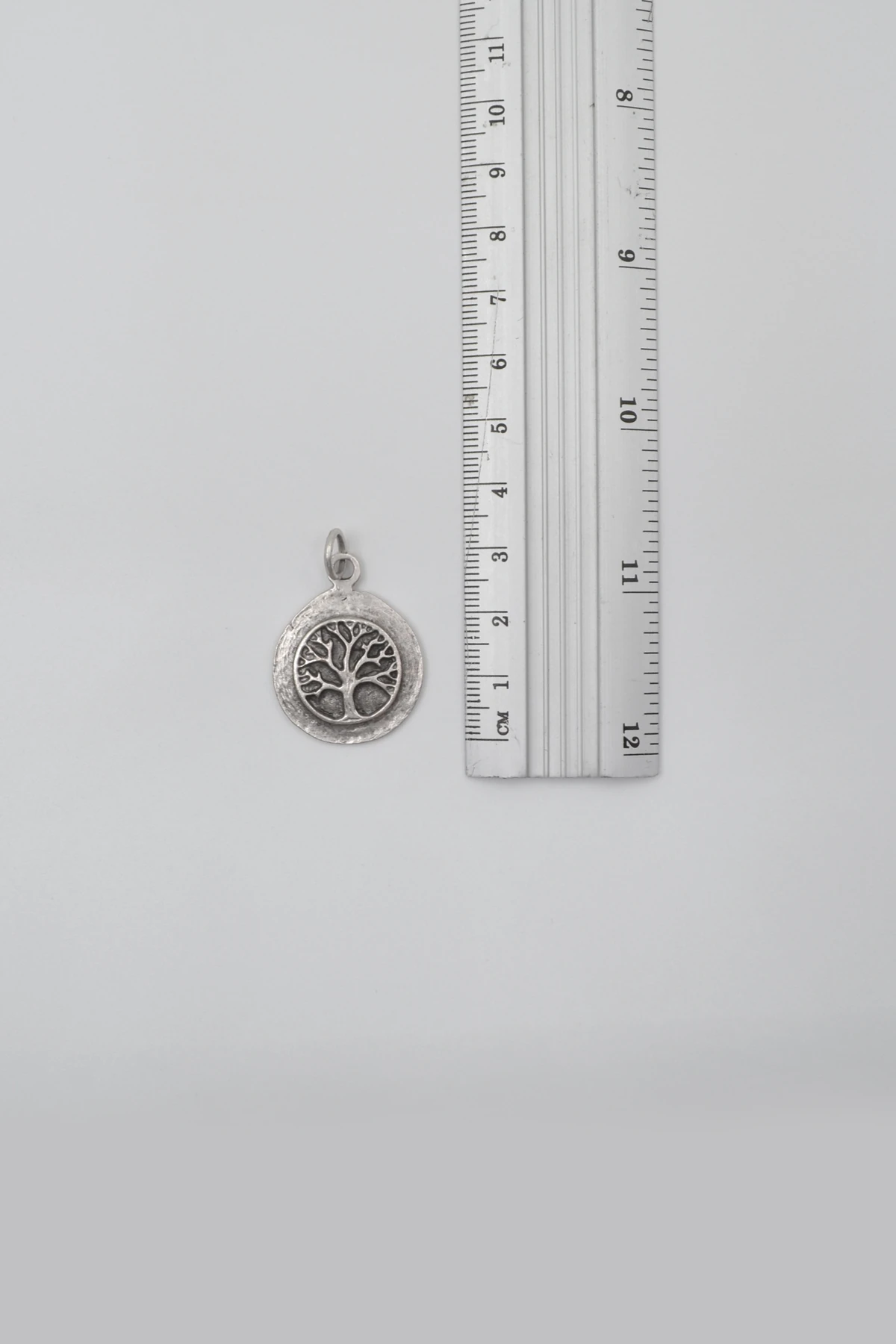 Yaşam - Hayat Ağacı Düz Ezme Zincir Kolye - Antik Gümüş Kaplama - Kadın Erkek - 60 cm