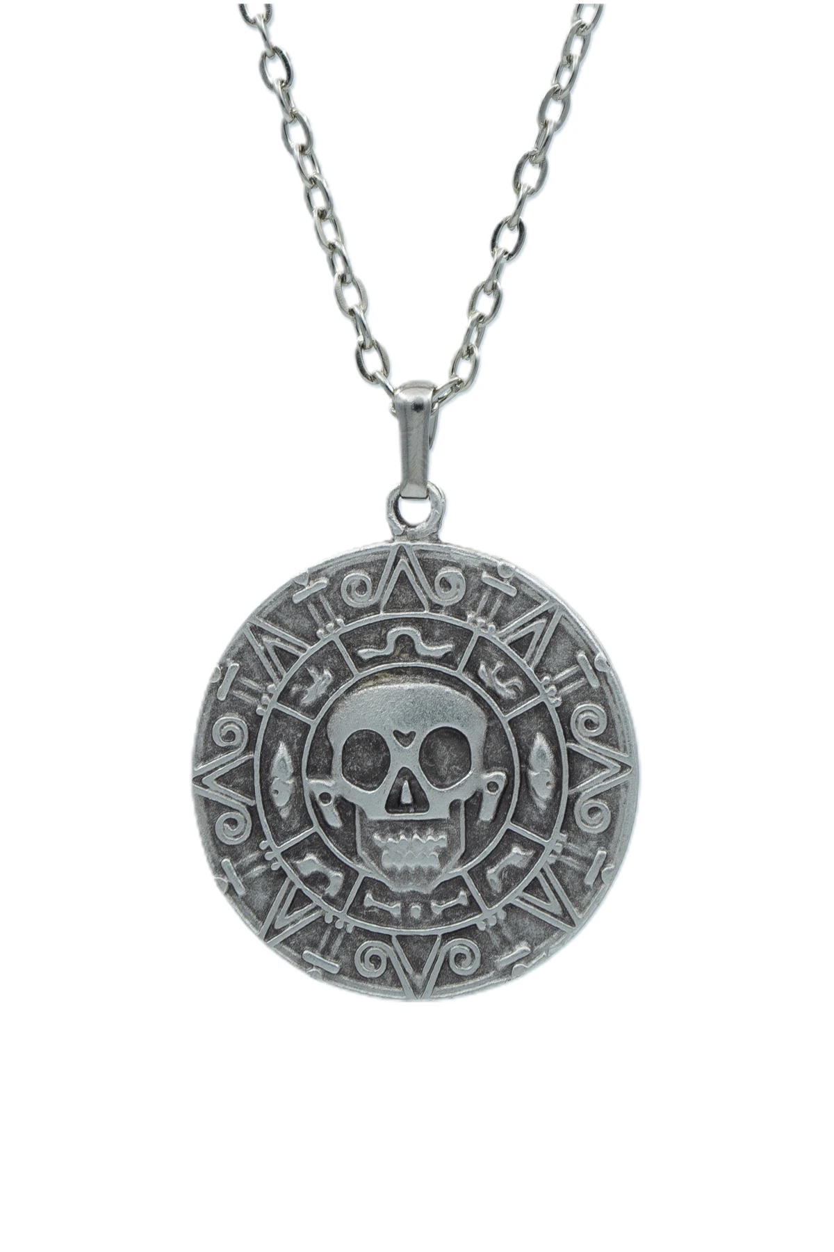 3'lü Kuru Kafa Korsan Sikke Kılıç Erkek Kadın Kolye Seti