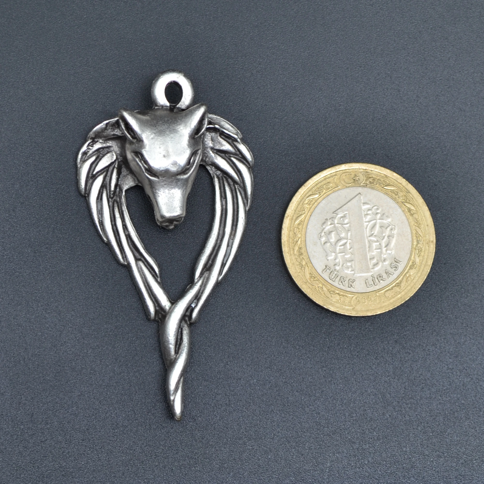 Anubis Ölüm Ve Ceza Tanrısı Kolye Ucu - Gümüş ( Silver) Renk