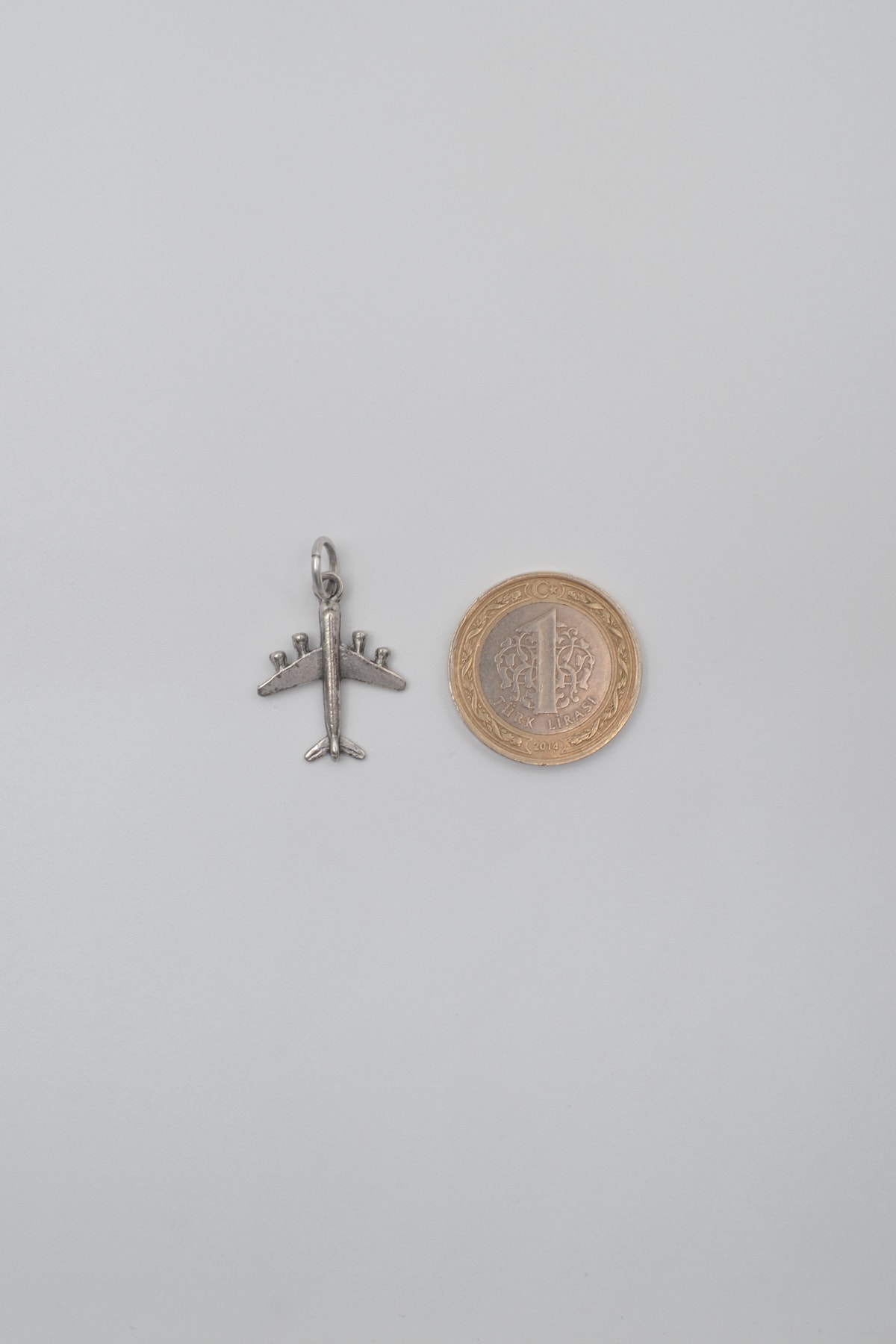 Küçük Uçak Kolye Ucu - Gümüş ( Silver ) Renk