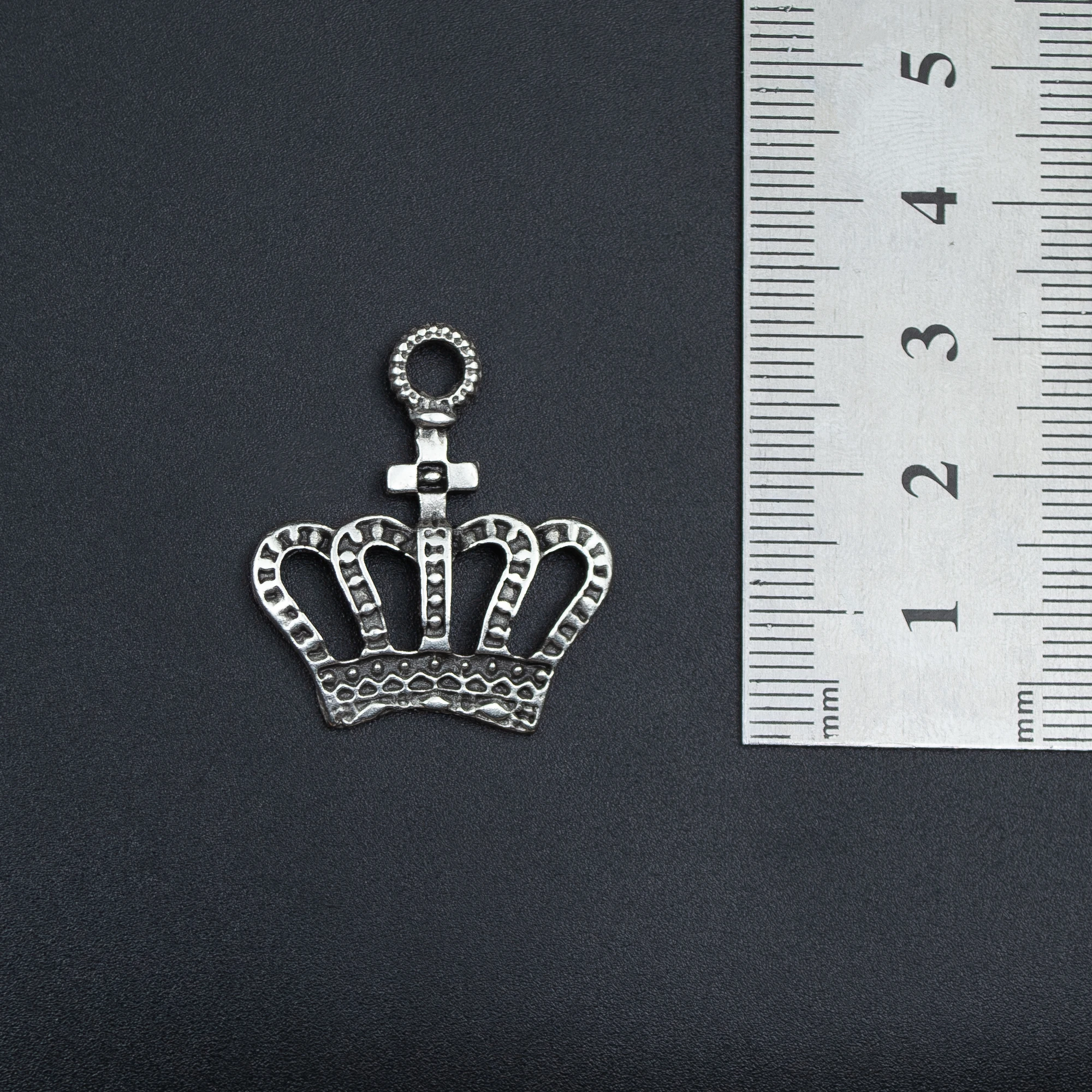 Taç Şeklinde Kolye Ucu - Gümüş ( Silver ) Renk