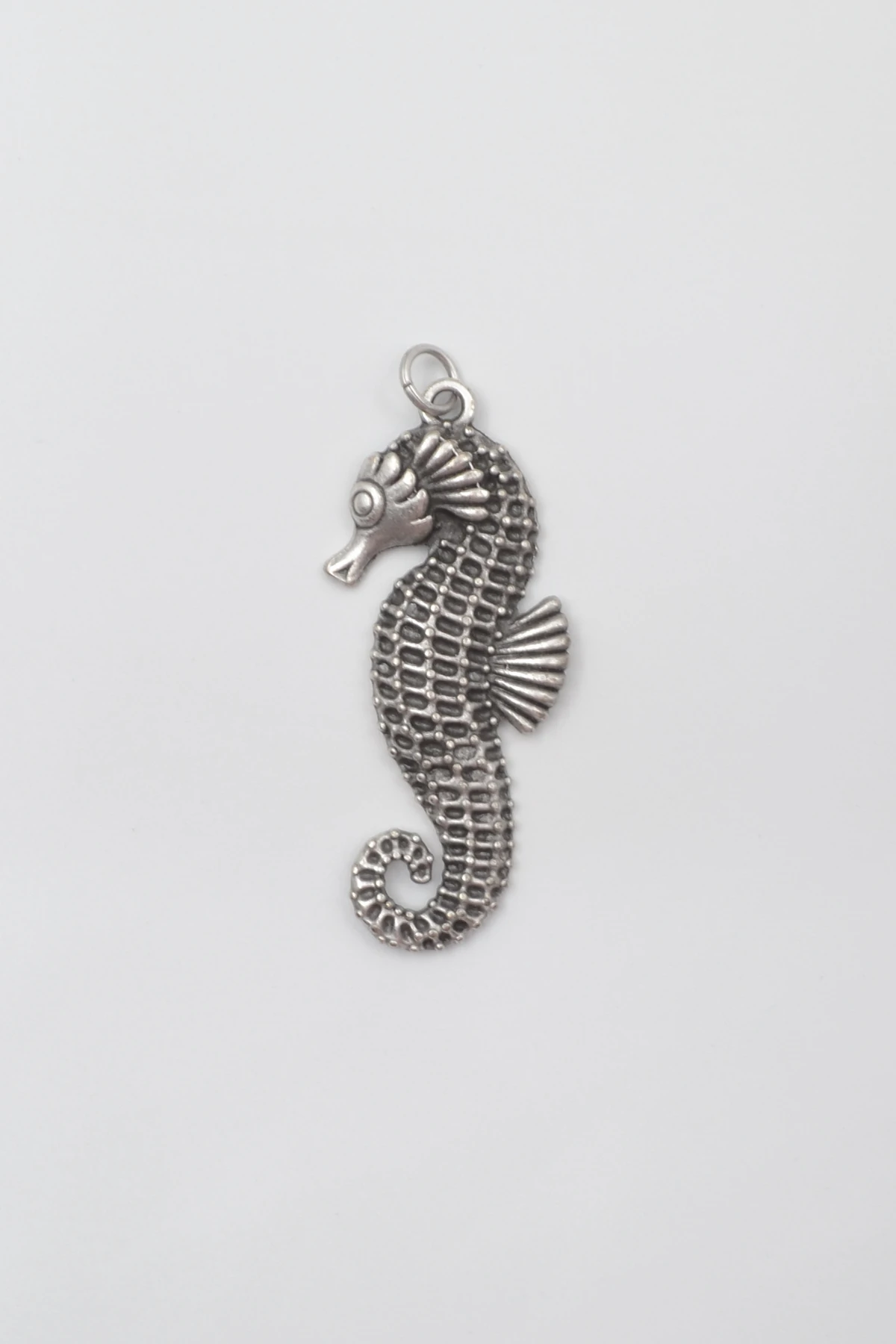 Denizatı Düz Ezme Zincir Kolye - Antik Gümüş Kaplama - Kadın Erkek - 60 cm