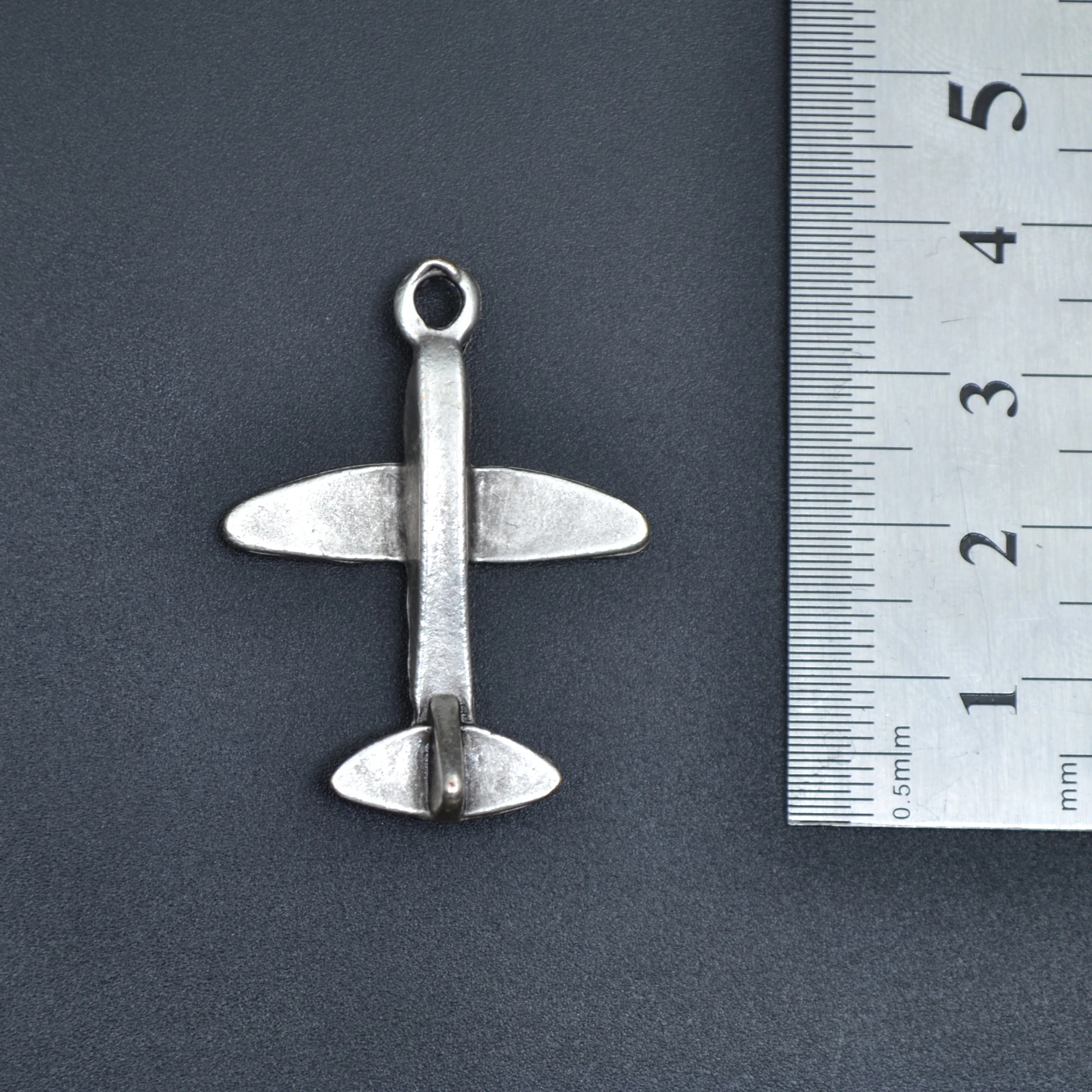 Minimal Uçak Kolye - Gümüş ( Silver ) Renk - 60 cm Deri İp Kolye