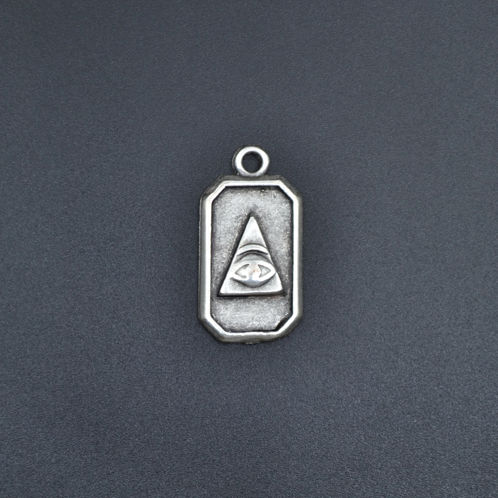 Minimal Göz Kolye - Gümüş ( Silver ) Renk - 60 cm Düz Ezme Zincir Kolye