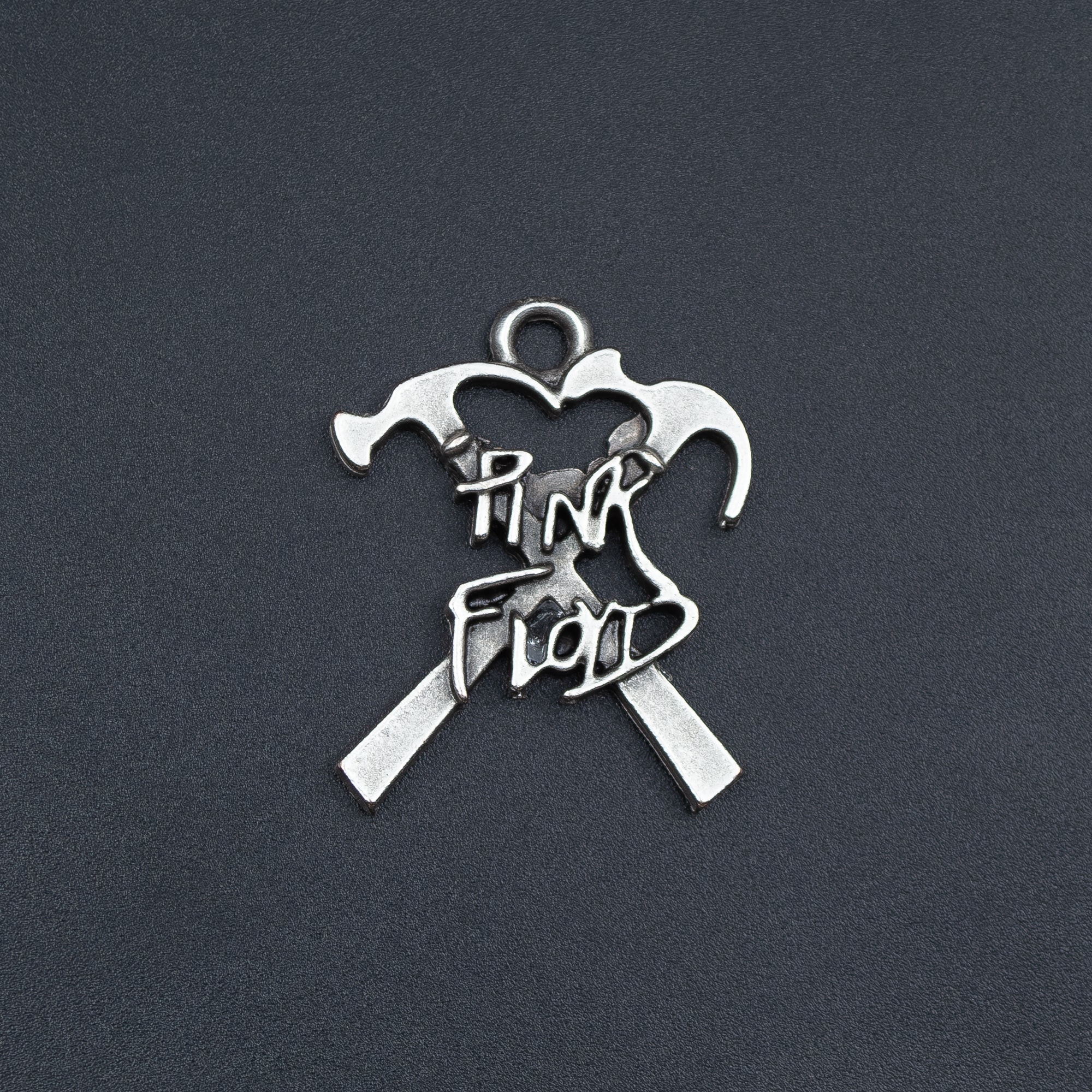 Pink Floyd Kolye - Gümüş ( Silver ) Renk - 60 cm Deri İp Kolye