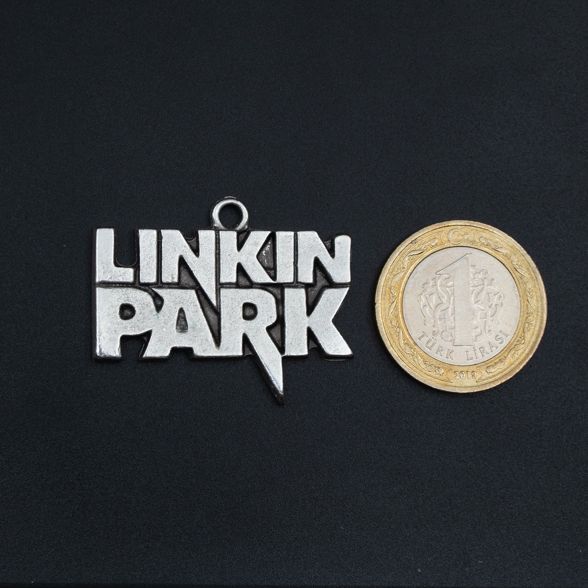 Linkin Park Kolye - Gümüş ( Silver ) Renk - 60 cm Deri İp Kolye