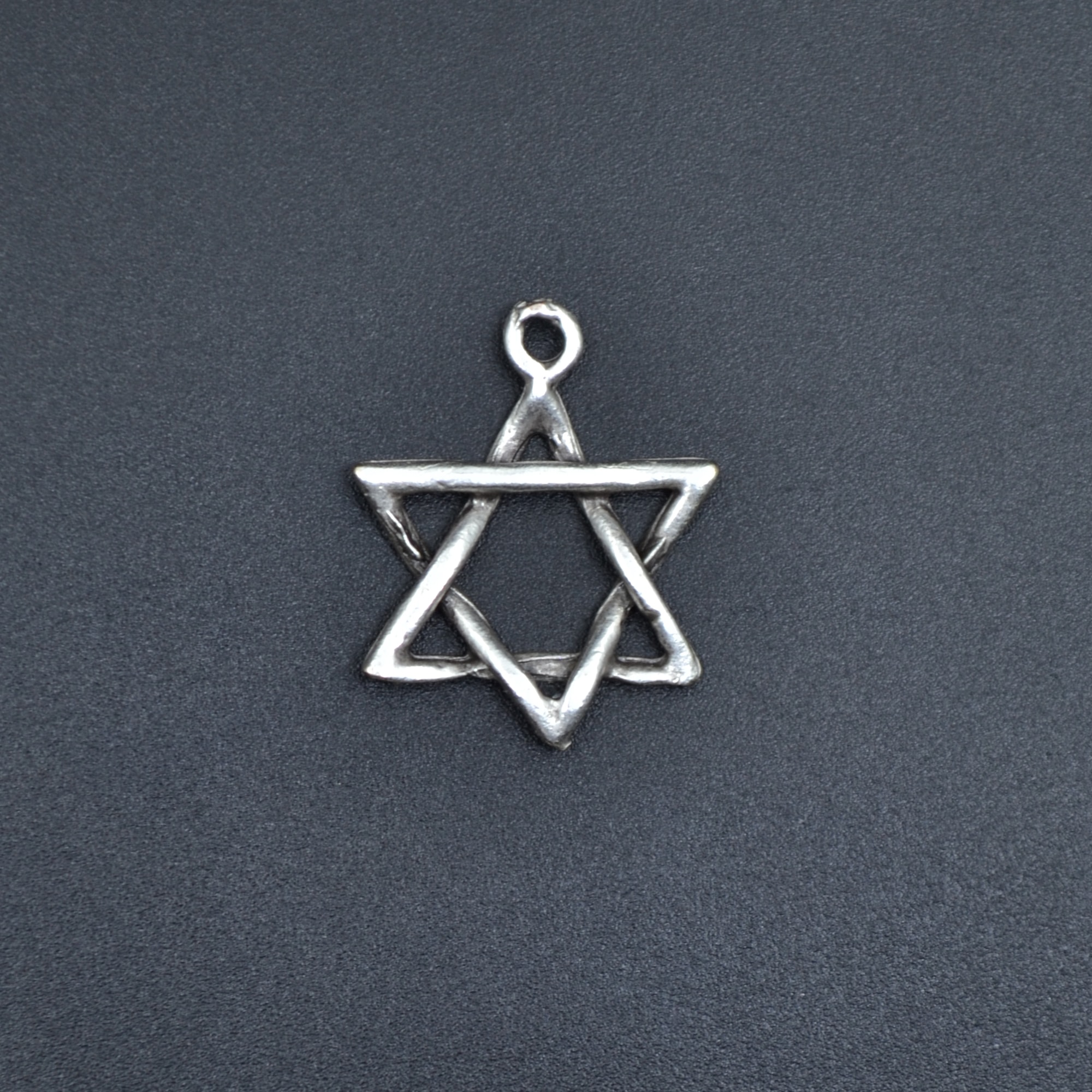 Minimal Pentagram Kolye - Gümüş ( Silver ) Renk - 60 cm Düz Ezme Zincir Kolye