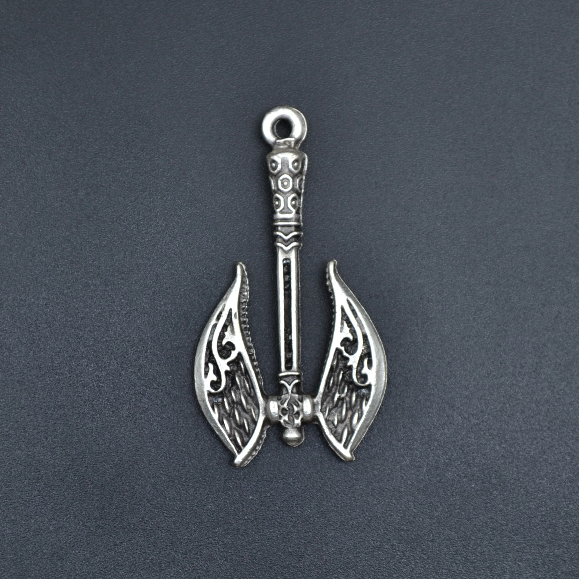 Axe - Balta Kolye - Gümüş ( Silver ) Renk - 60 cm Örme Zincir Kolye