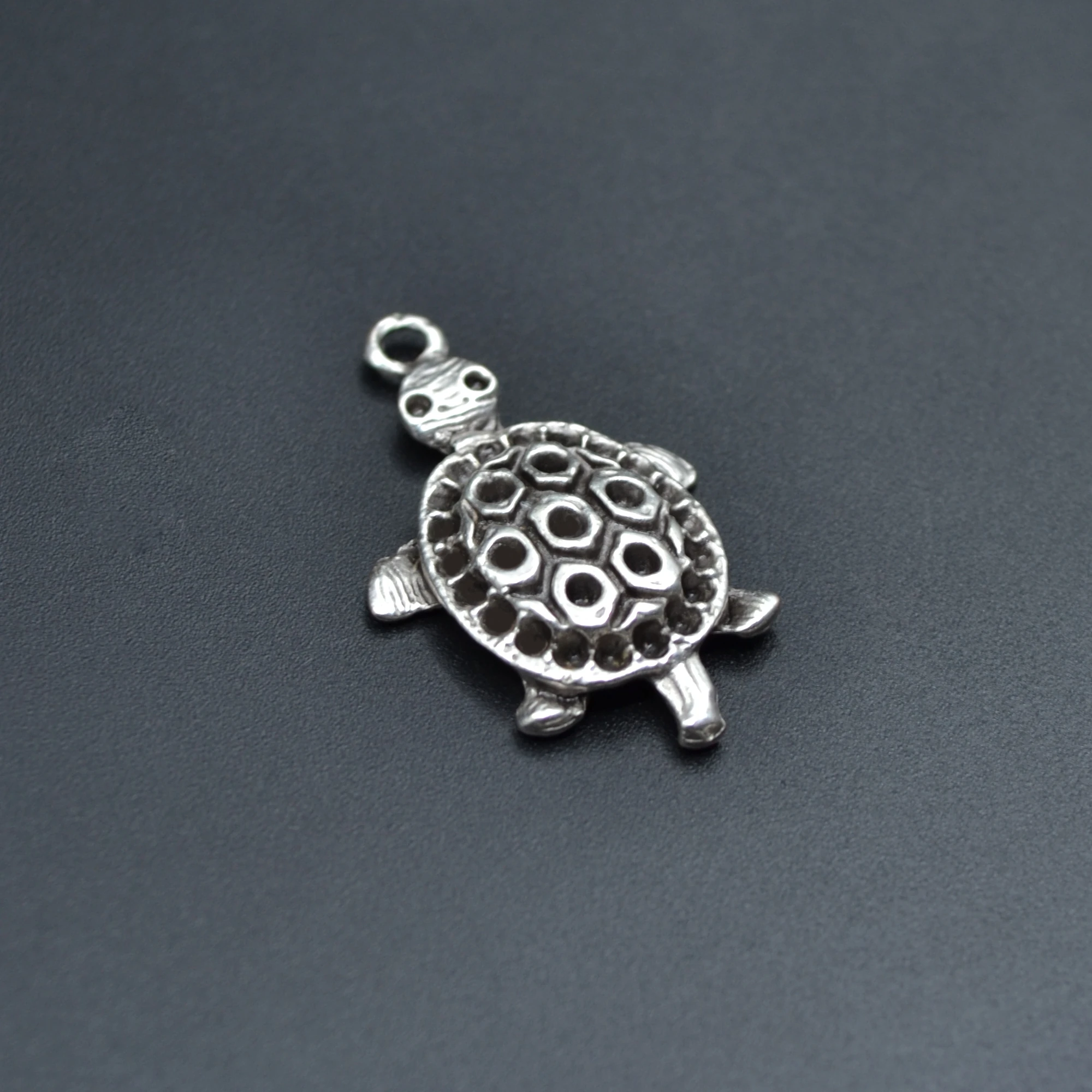 Kaplumbağ Kolye Ucu - Gümüş ( Silver ) Renk