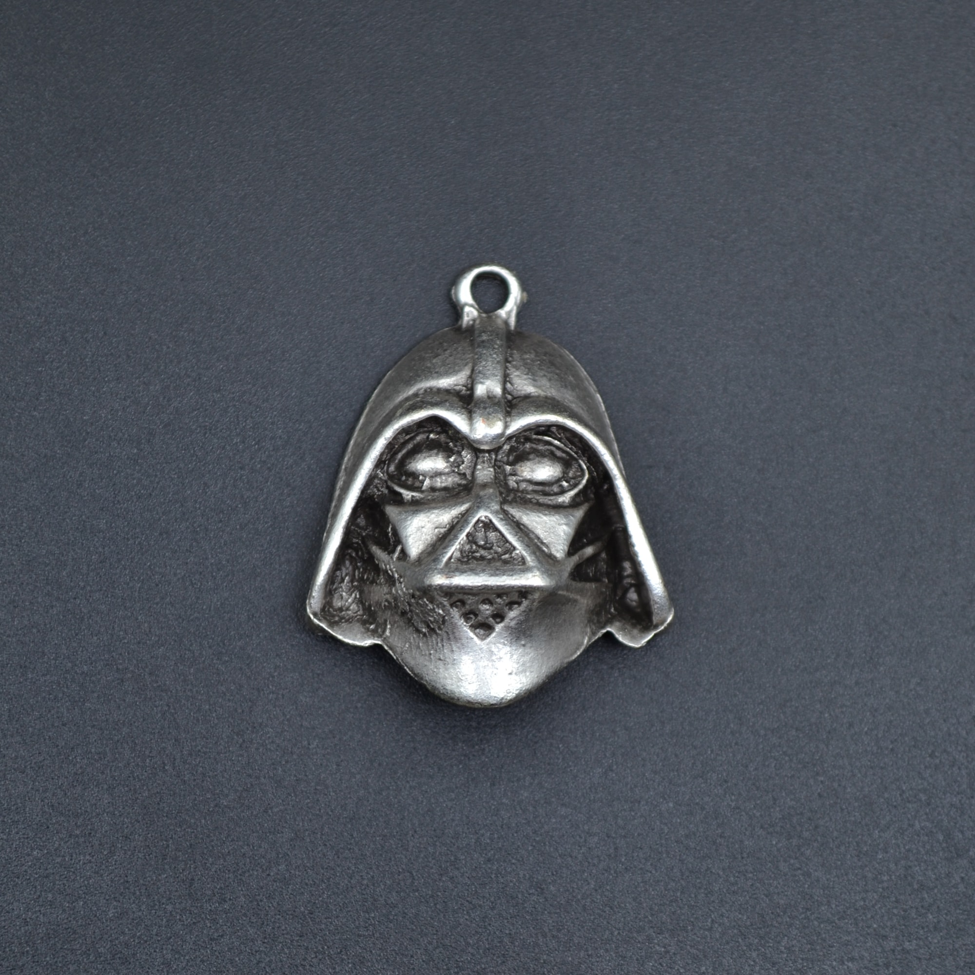 Star Wars - Darth Vader Kolye - Gümüş ( Silver ) Renk - 60 cm Deri İp Kolye