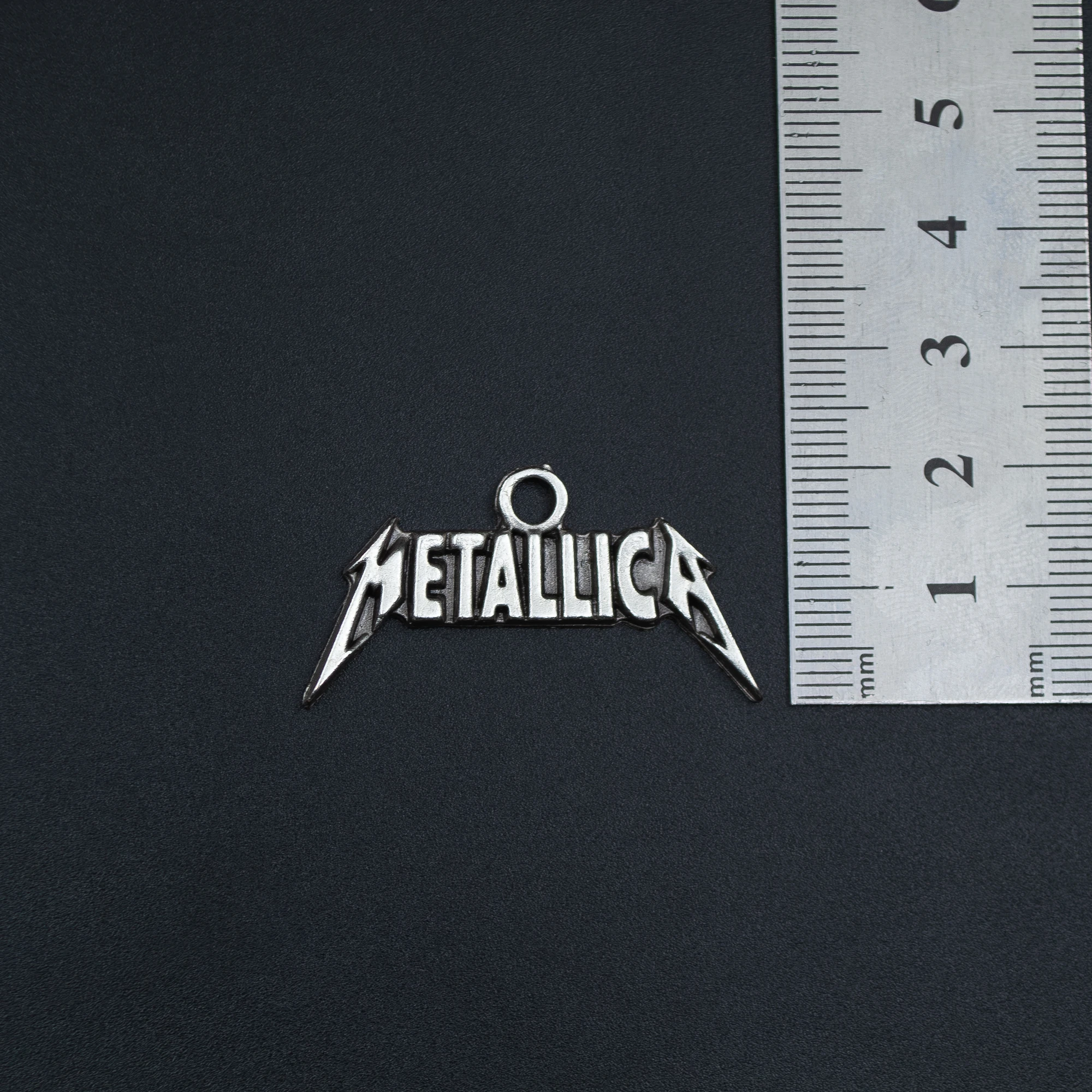 Metallica Kolye - Gümüş ( Silver ) Renk - 60 cm Düz Ezme Zincir Kolye