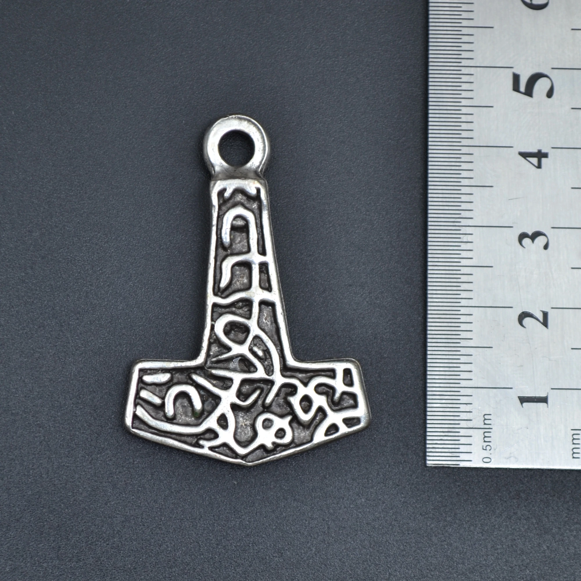 Thor Mjolnir Hammer Kolye Ucu - Gümüş ( Silver ) Renk