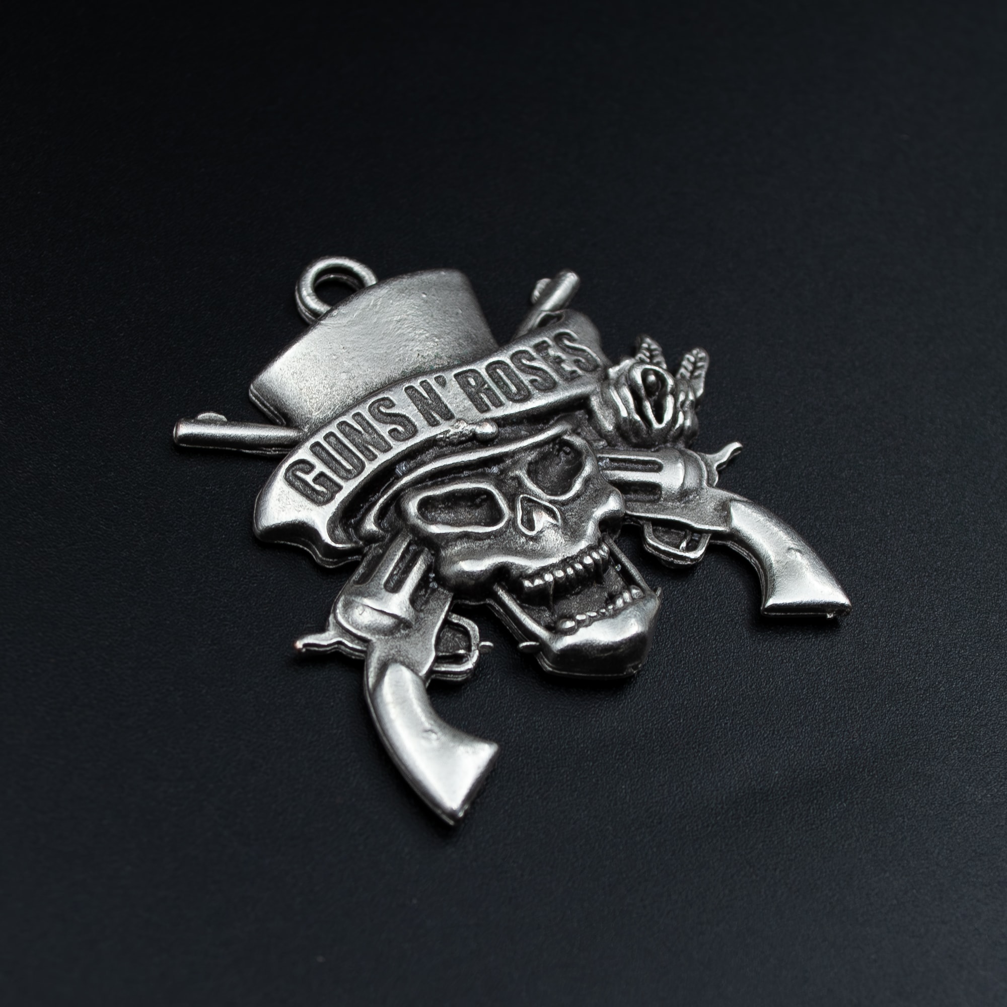 Guns'n Roses Kolye - Gümüş ( Silver ) Renk - 60 cm Düz Ezme Zincir Kolye