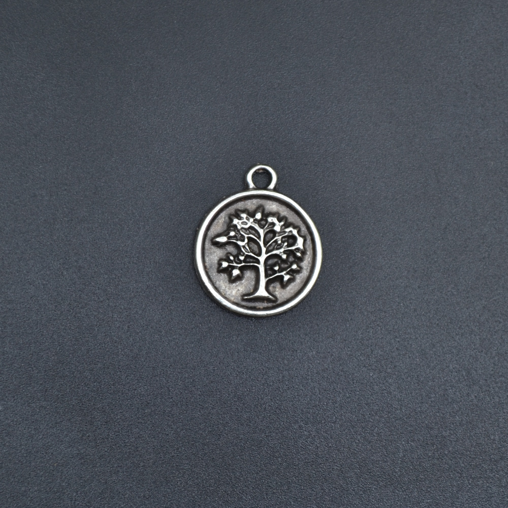 Minimal Hayat Ağacı Kolye - Gümüş ( Silver ) Renk - 60 cm Deri İp Kolye