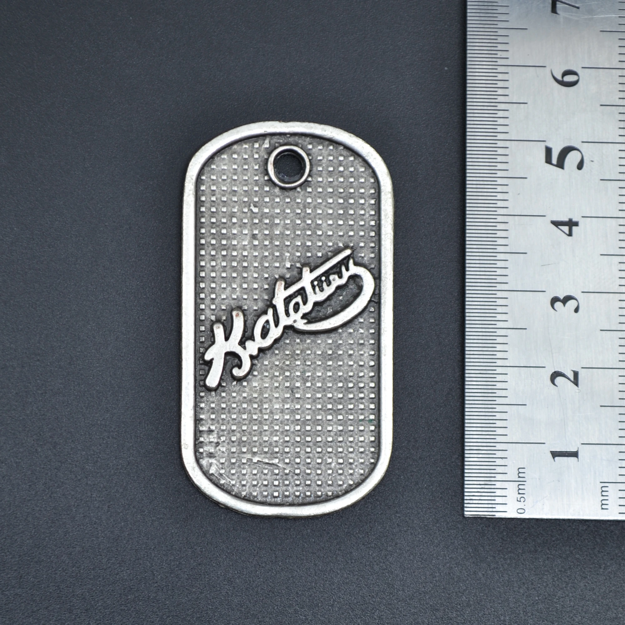 Kemal Atatürk İmzalı Künye Kolye - Gümüş ( Silver ) Renk - 60 cm Deri İp Kolye