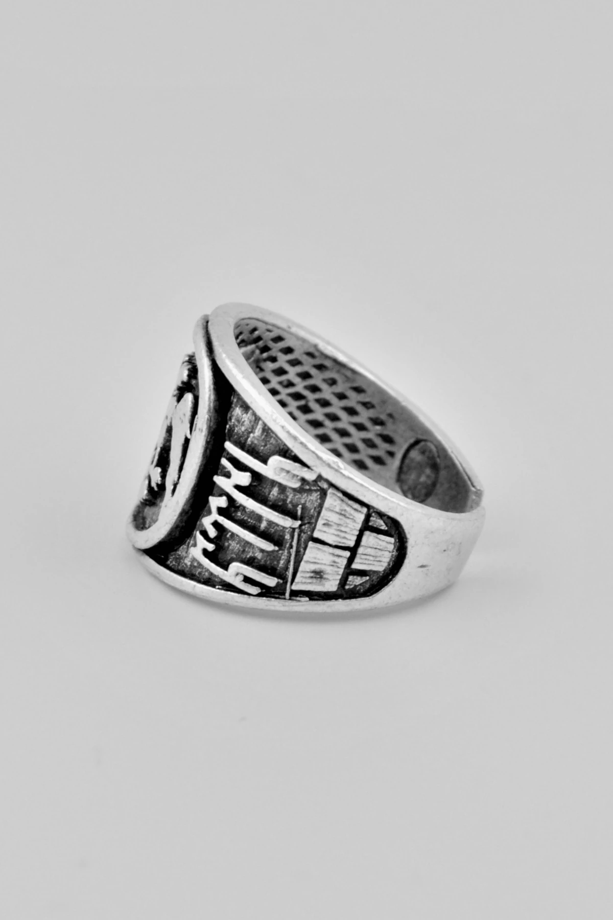 Çift Başlı Kartal Gümüş Kaplama Ayarlamalı Erkek Yüzük